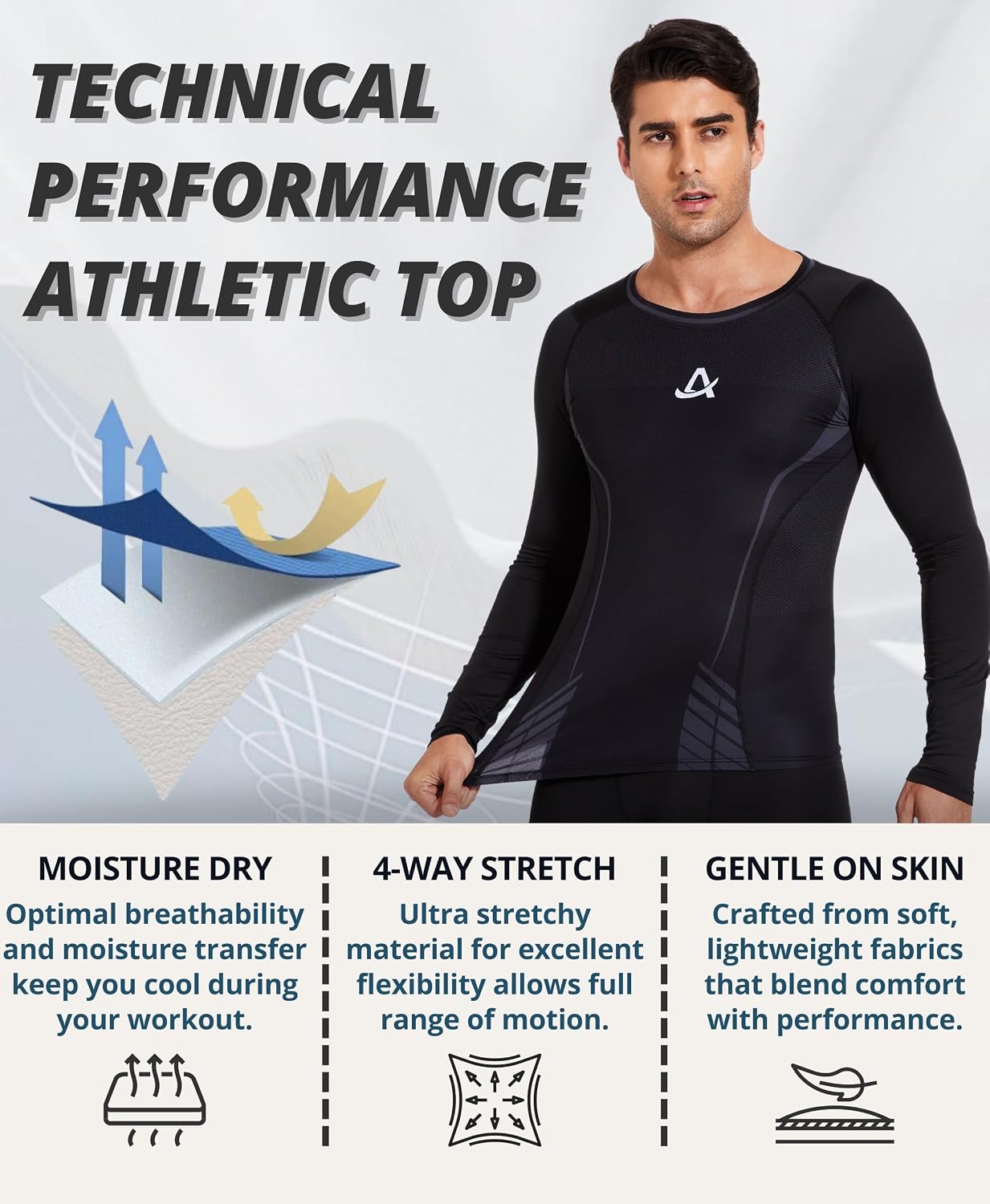 Thumbnail 5 de AMZSPORT Maglia Compressione Uomo Manica Lunga