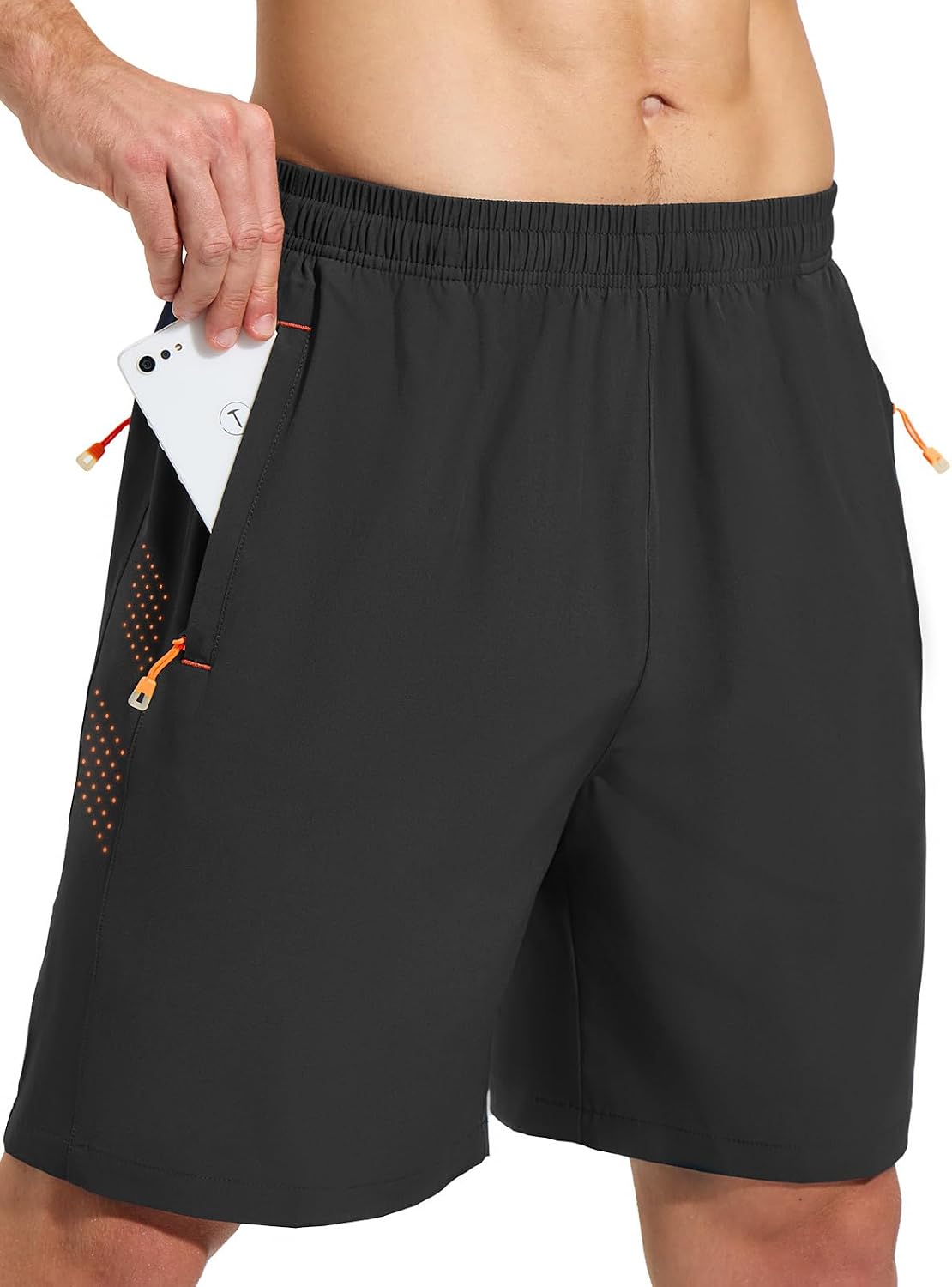 Detalle de Cimic Pantalón corto de running para hombre con bolsillos y cintura elástica