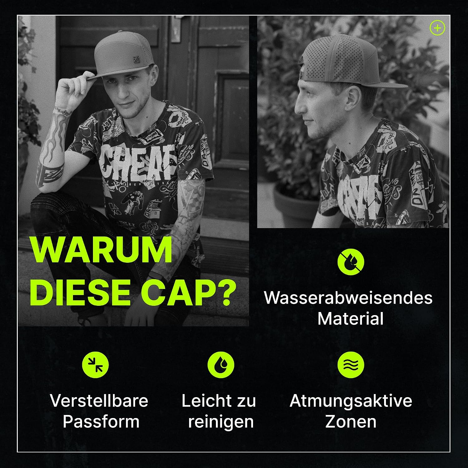 Thumbnail 1 de as ULTIMATE Snapback Cap für Herren & Damen – wasserabweisende Basecap mit Größenverstellung