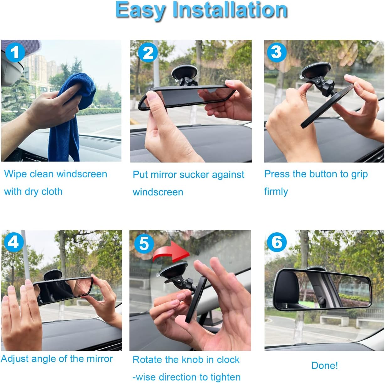 Thumbnail 5 de Kitbest Rear View Mirror for Driving Test 200mm