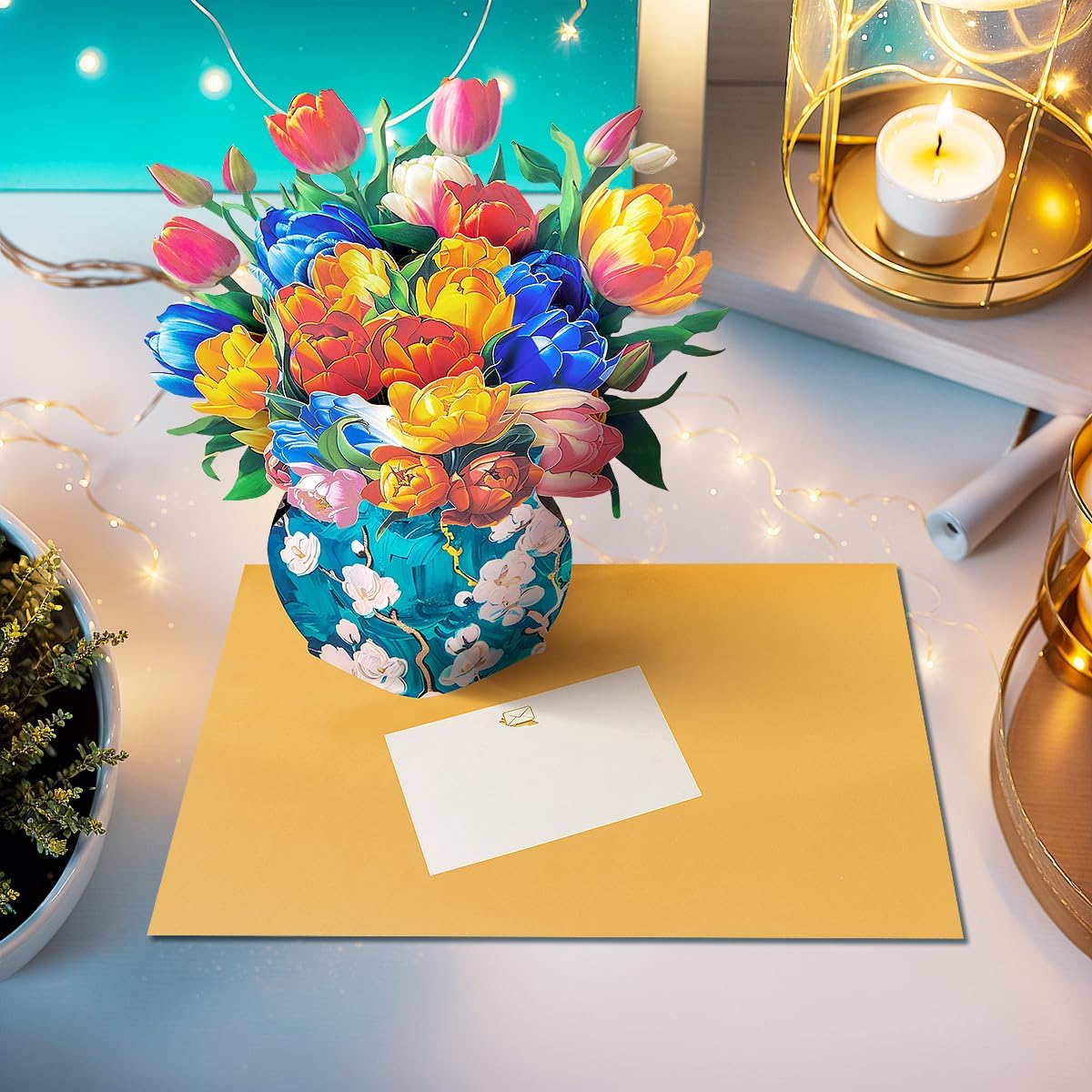 Thumbnail 4 de CNLITIHEKA Pop-Up Greeting Card with Tulip Bouquet