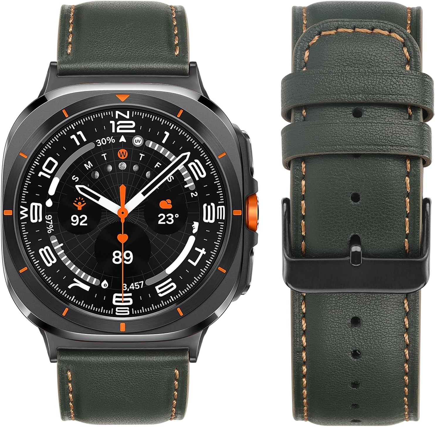 Detalle 2 de Tasikar Genuine Leather Band for Samsung Galaxy Watch Ultra 47mm