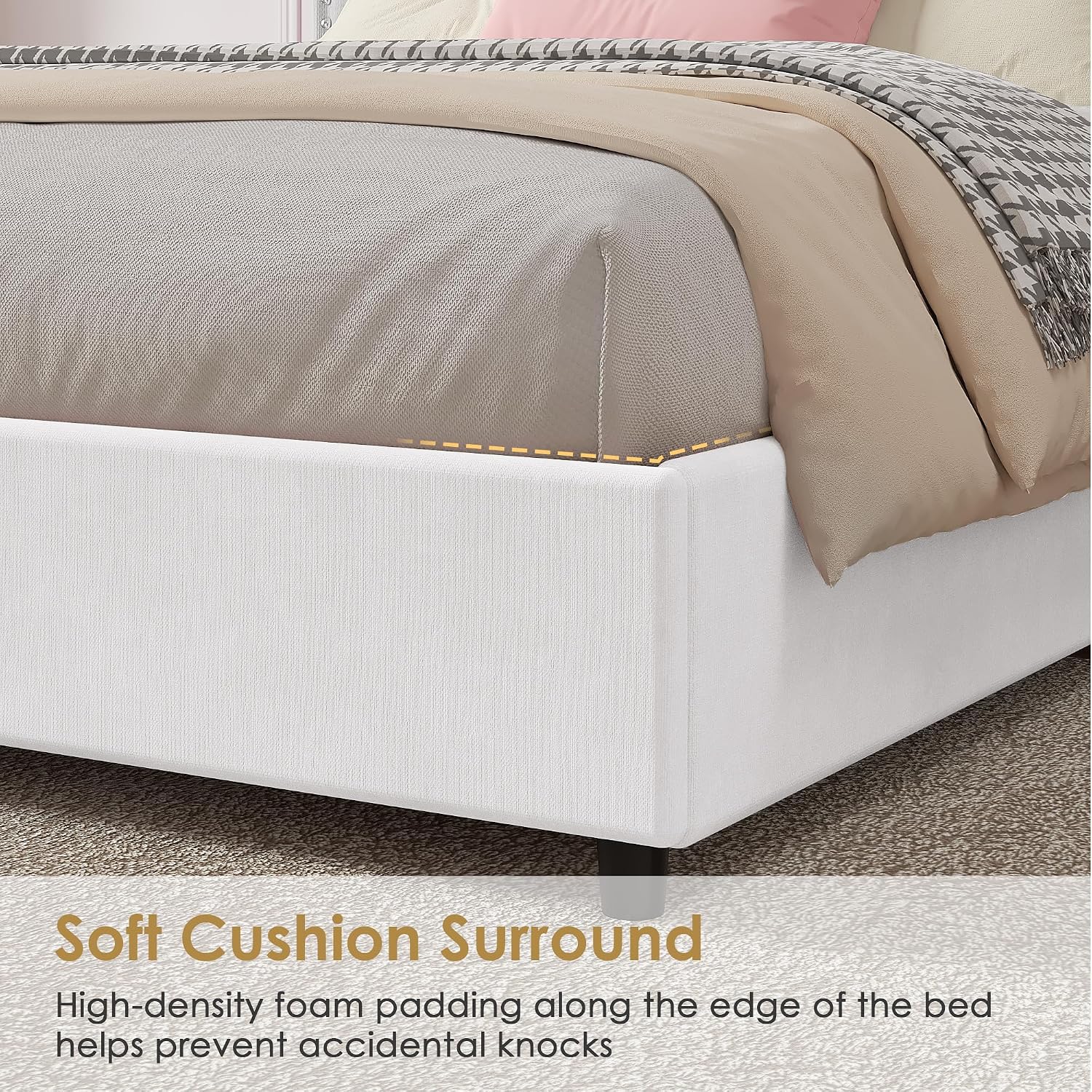 Detalle 2 de VECELO Queen Bed Frame