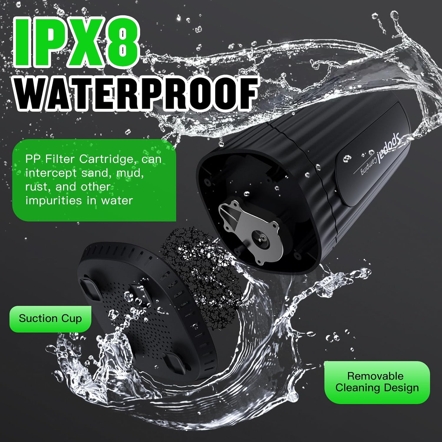 Thumbnail 5 de Spopal Portable Shower 10000mAh LED display, IPX8