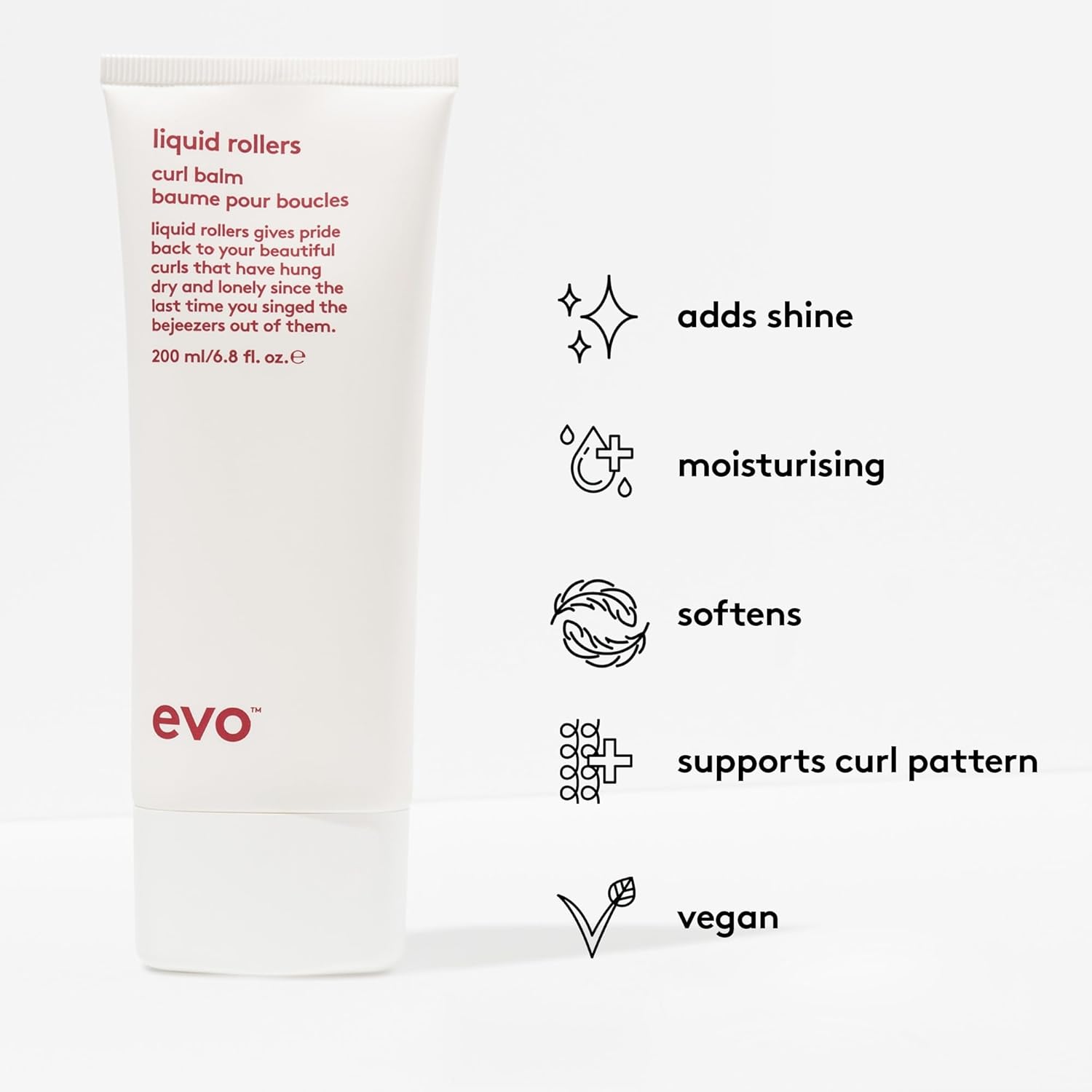 Detalle 2 de Evo Liquid Rollers Curl Balm: Lightweight, Buildable Curl Definition and Frizz Protection