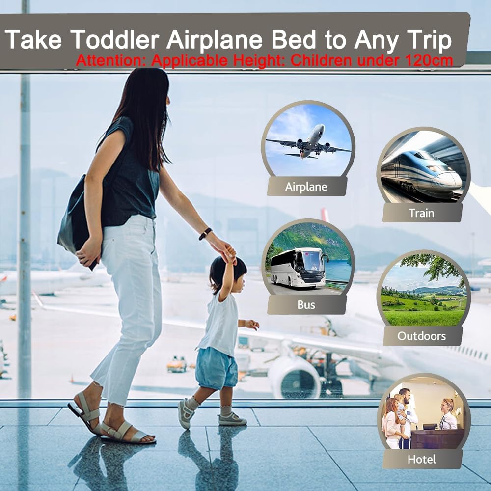 Thumbnail 6 de JANTEELGO Airplane Bed for Toddlers (No Pump) – Portable Inflatable Travel Bed for Flights & Car
