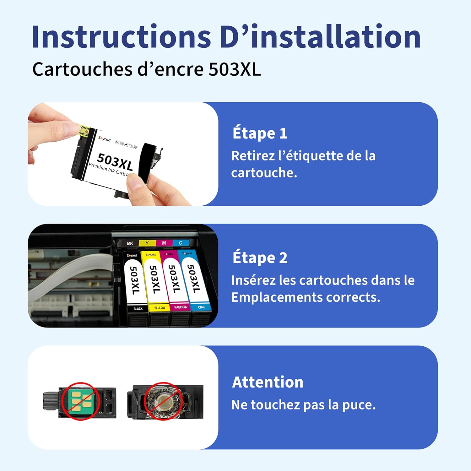 Thumbnail 5 de Zoyood 503XL multipack compatible pour Epson (lot de 12) — Noir + Cyan + Magenta + Jaune