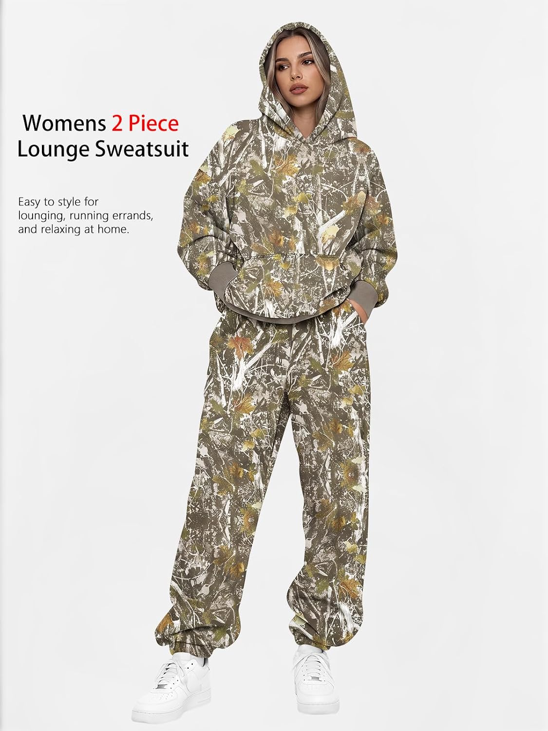 Detalle 2 de AUTOMET Women's 2-Piece Lounge Set with Brushed Fleece and Side Pockets