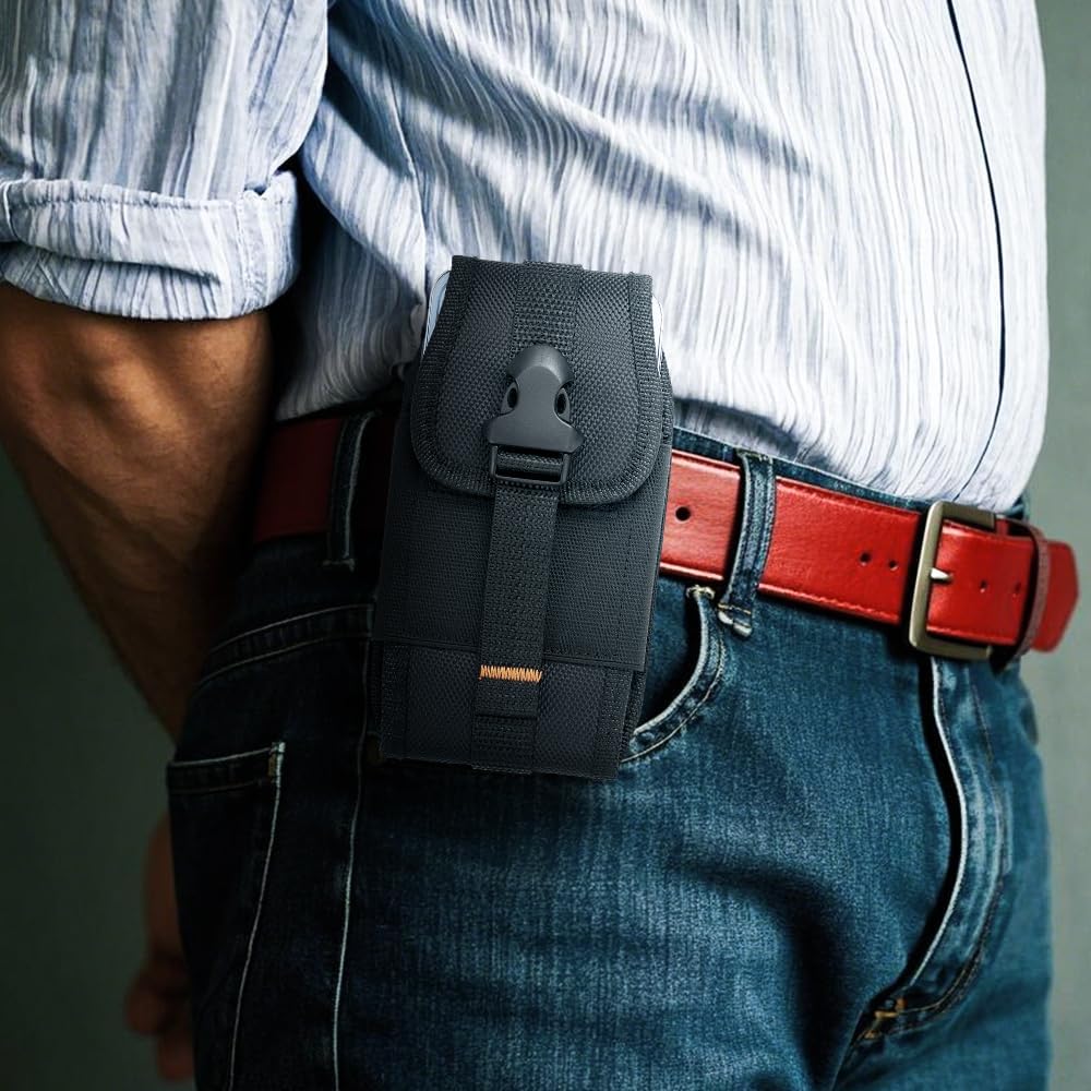Detalle de Cell Phone Holster: Heavy Duty Nylon Mobile Holster Case with Belt Clip