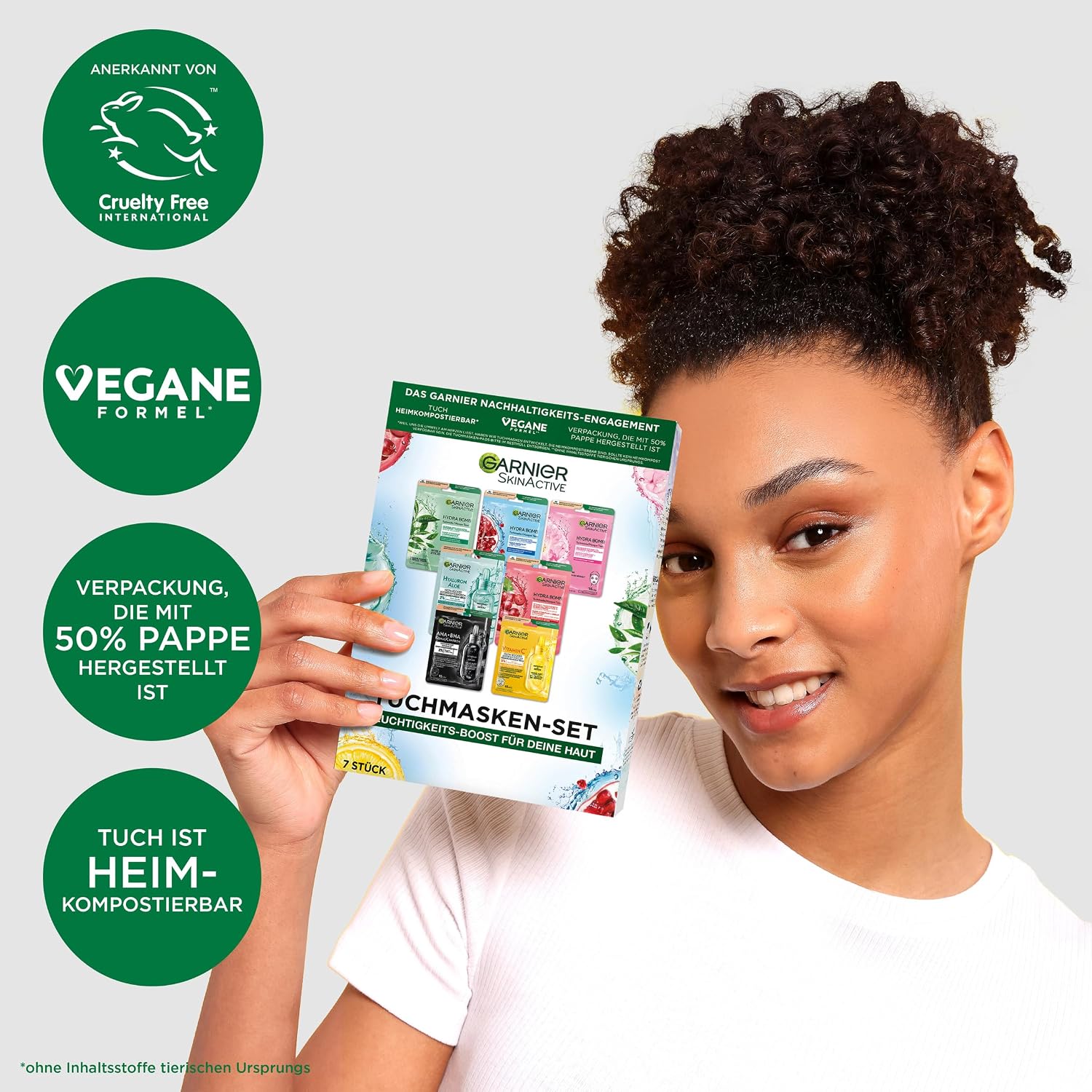 Detalle de Garnier Tuchmasken Set 7×28 g Gesichtsmasken