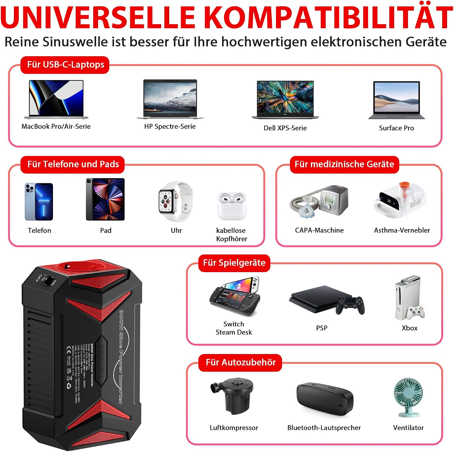 Thumbnail 4 de BESTEK 300W Wechselrichter 300 W Inverter