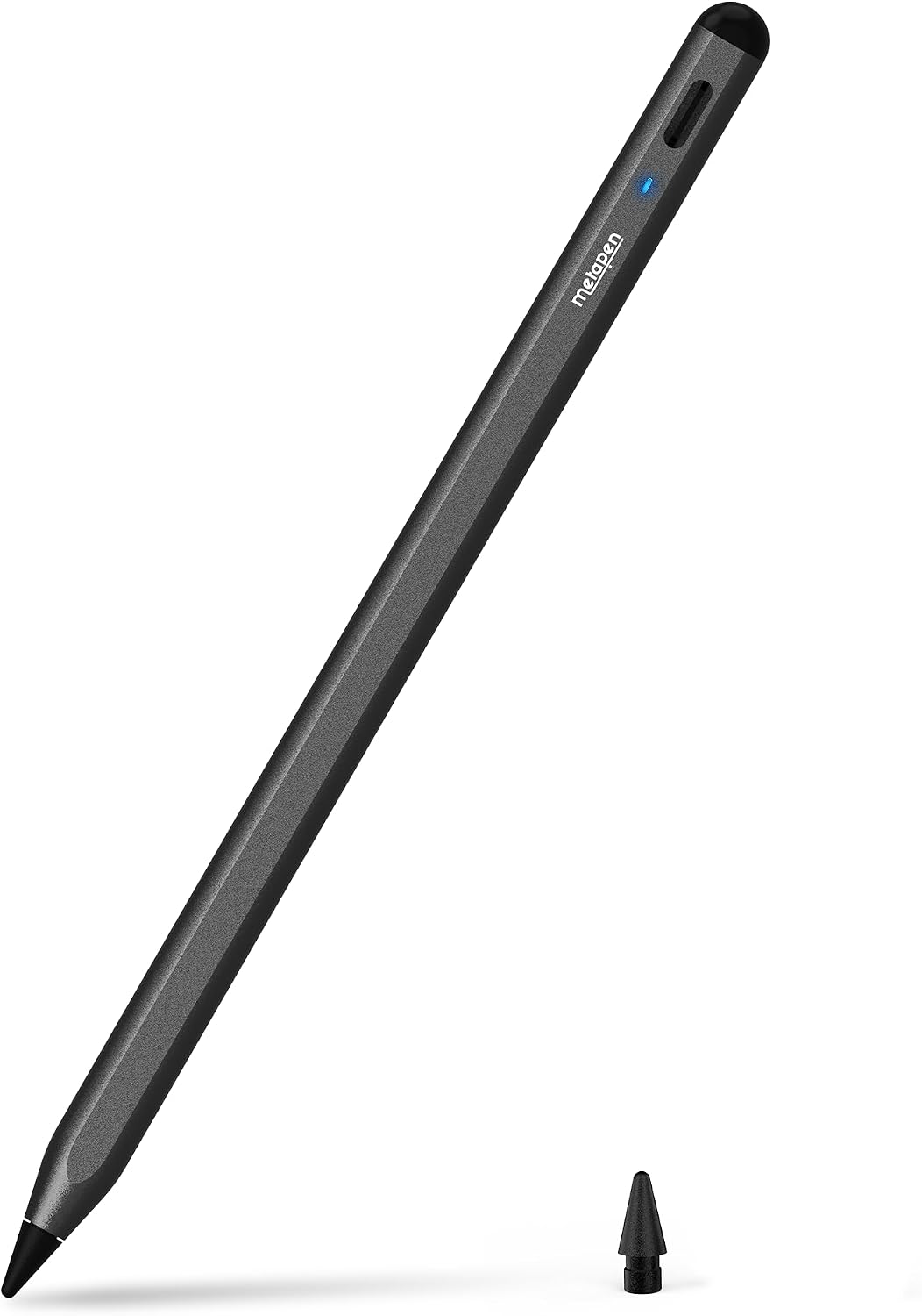Detalle de Metapen Pencil A8 for iPad (2018-2026) – tilt-sensitive stylus with pixel-precise 0.1 mm feel, USB-C fast charge, black