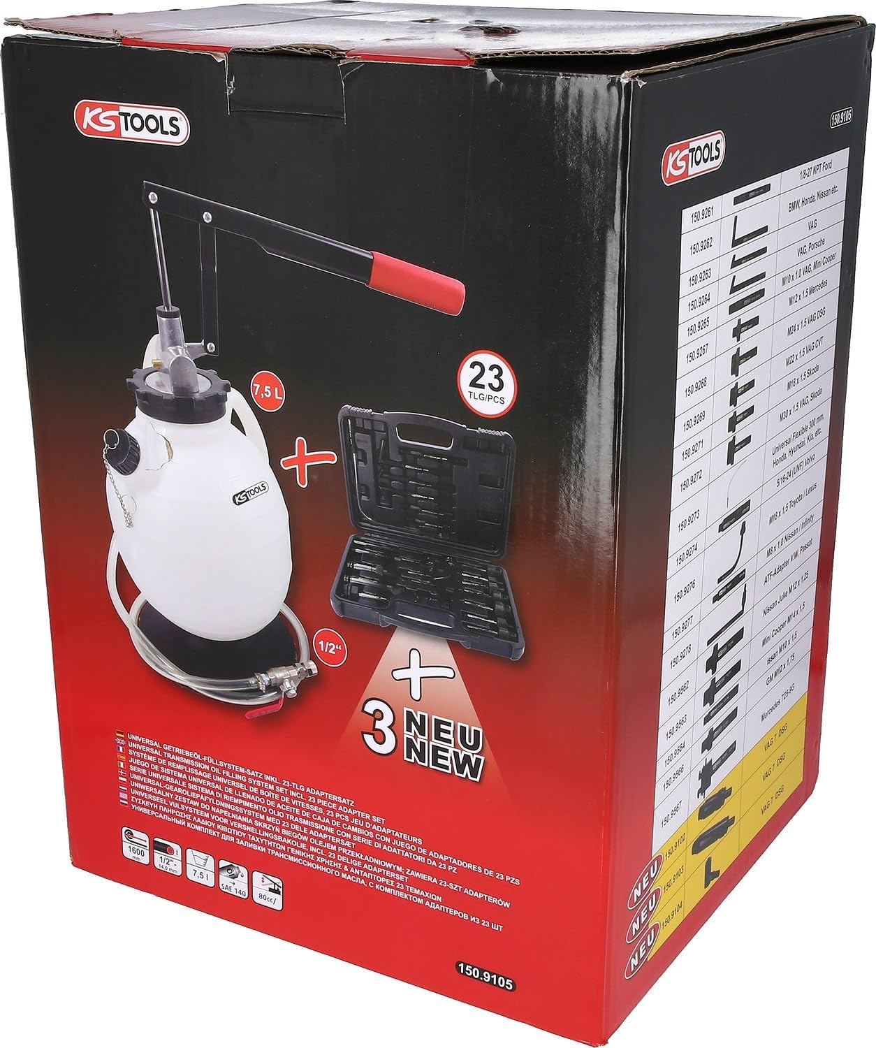 Thumbnail 3 de KS Tools 150.9105 Universal Getriebeöl-Füllsystem-Satz 23-tlg