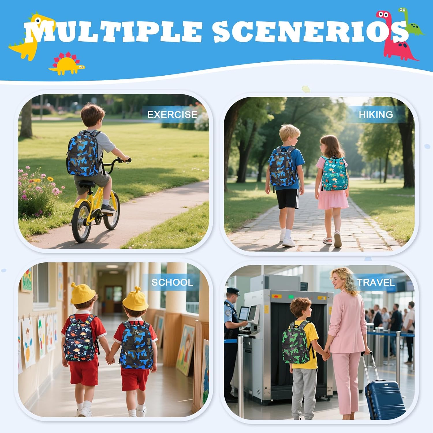Thumbnail 5 de Aucuu Kids Camouflage Backpack – waterproof nylon-style school rucksack for ages 3–7