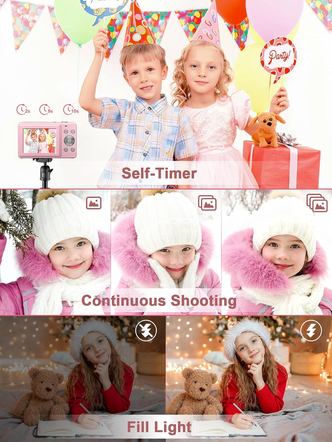 Thumbnail 5 de CAMKORY Digital Camera – FHD 1080p Point & Shoot with 16x Zoom, Anti-Shake, 32GB Bundle for Kids