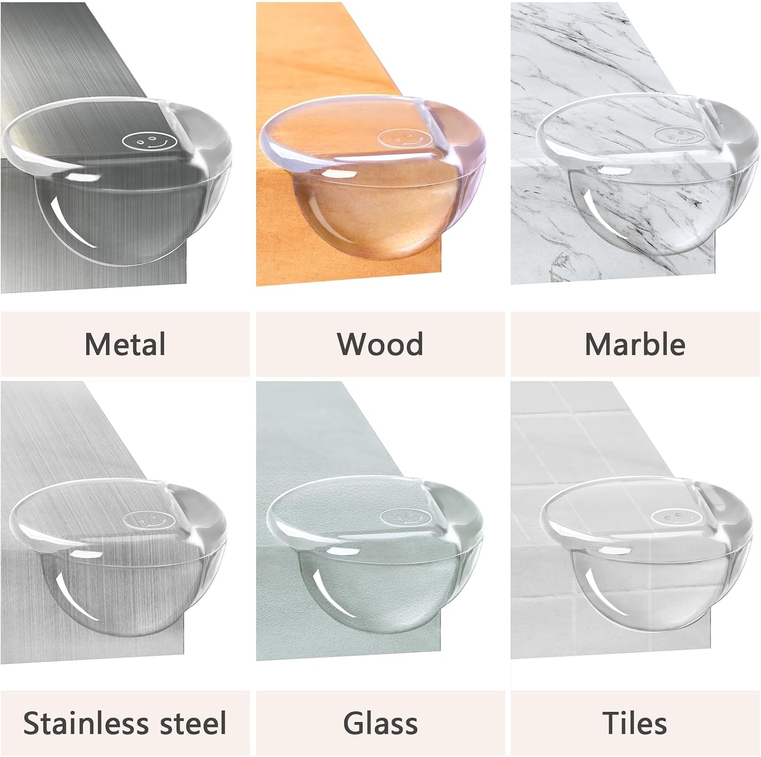 Detalle de AIXMEET Clear PVC Corner Protectors for Baby, 8-Pack Round Guards