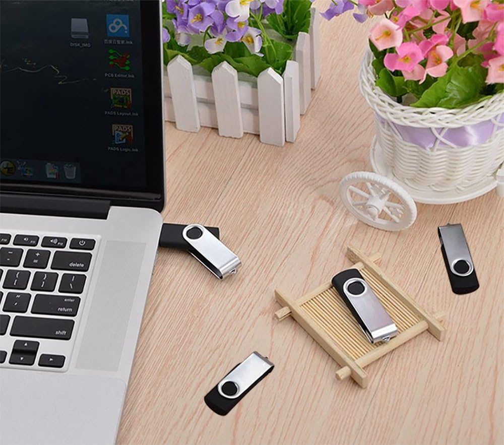 Thumbnail 6 de 2 Pack 8GB USB 2.0 Flash Drives with Swivel Design (Black)