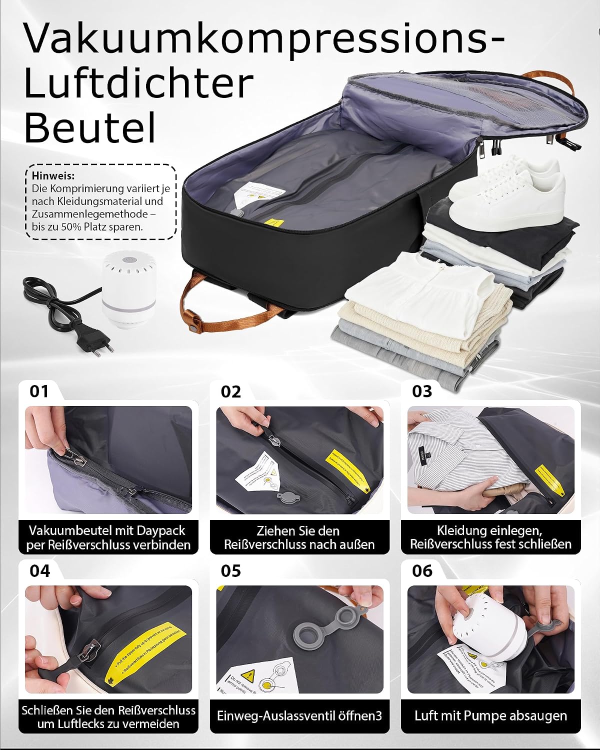 Thumbnail 2 de COOLIFE Vakuum Rucksack Easyjet 45x36x20