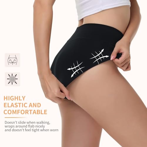 Detalle de NUOZA bragas postparto de algodón de talle alto (pack ropa interior suave) – Negro/Gris, L