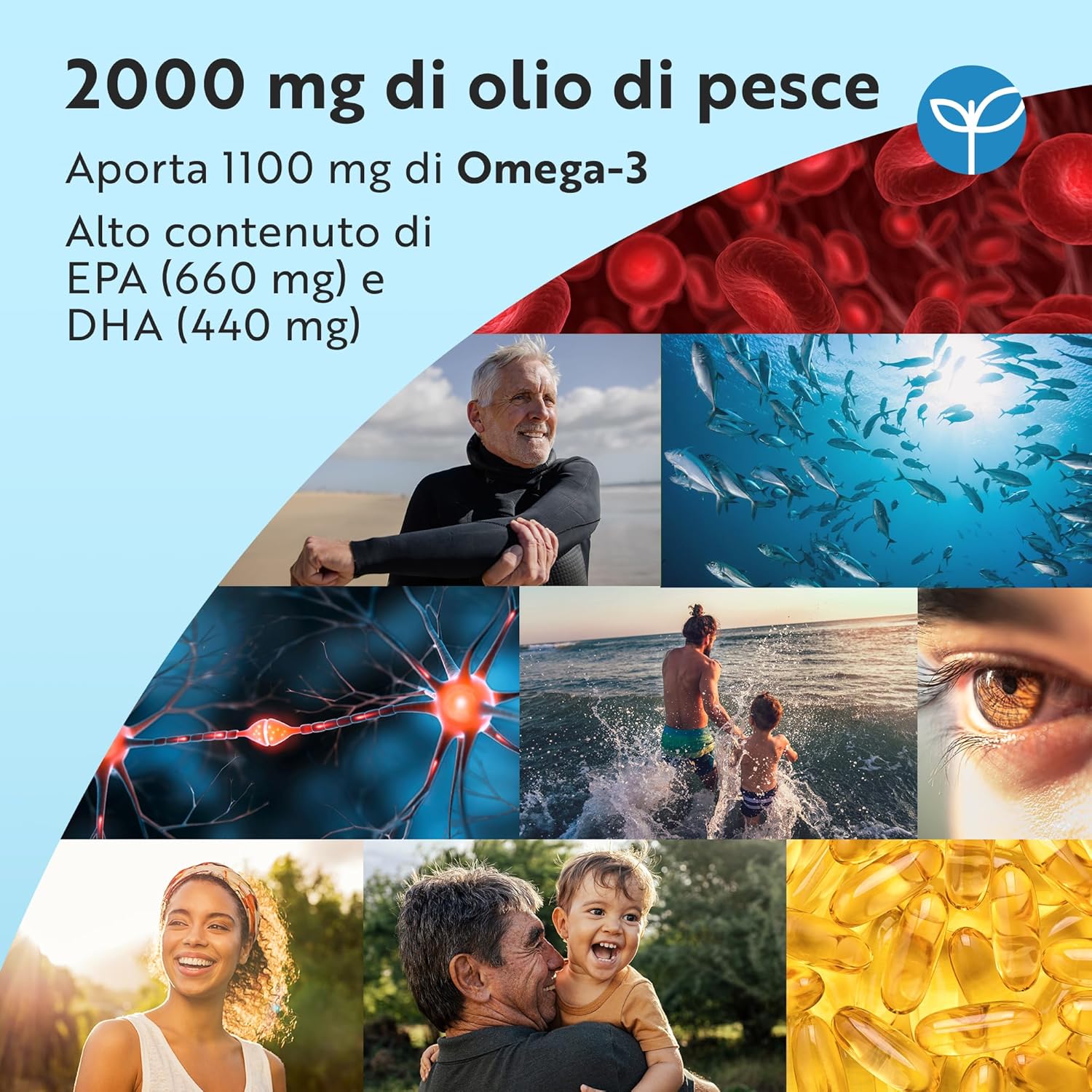 Thumbnail 2 de Nutravita Omega 3 2000mg con EPA 660mg e DHA 440mg | Formula ad alta concentrazione per cuore, vista e funzione cerebrale