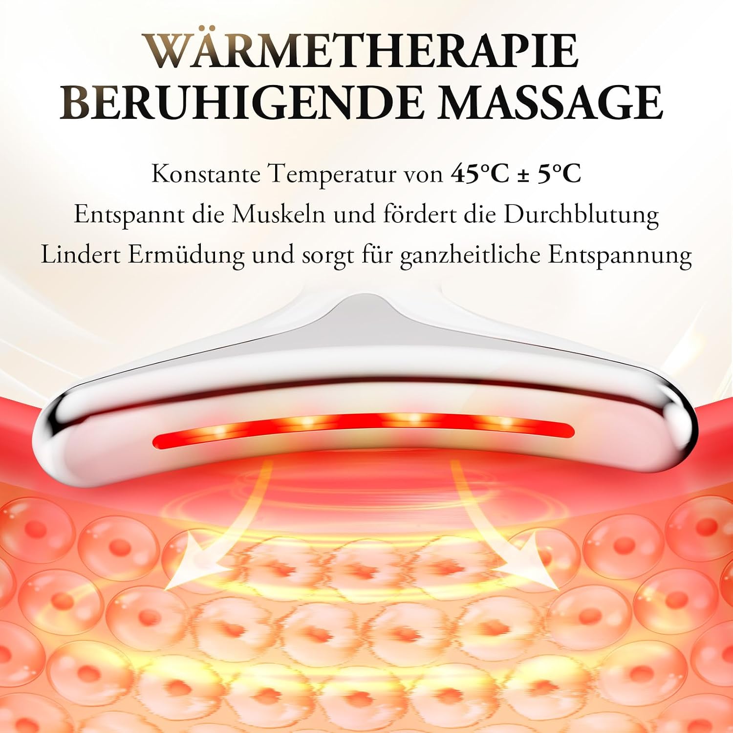 Detalle de ANLAN Gesichtsmassagegerät mit 7 LED-Farben, Wärmefunktion und Hochfrequenz-Vibration – Gua Sha Elektrisch