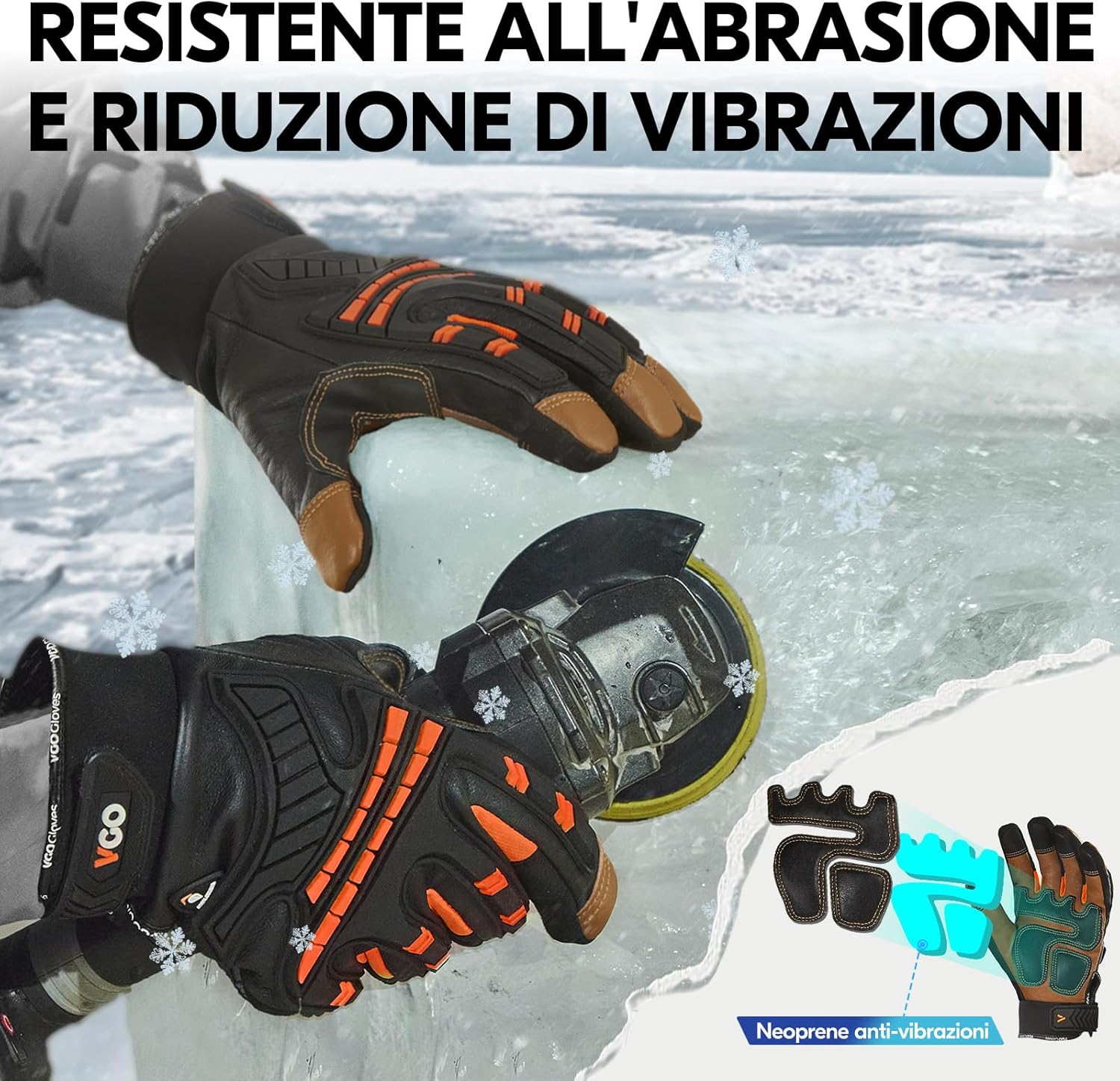 Thumbnail 4 de Vgo… Guanti Uomo Termici Impermeabili da Lavoro per edilizia, montaggio e freddo con touchscreen