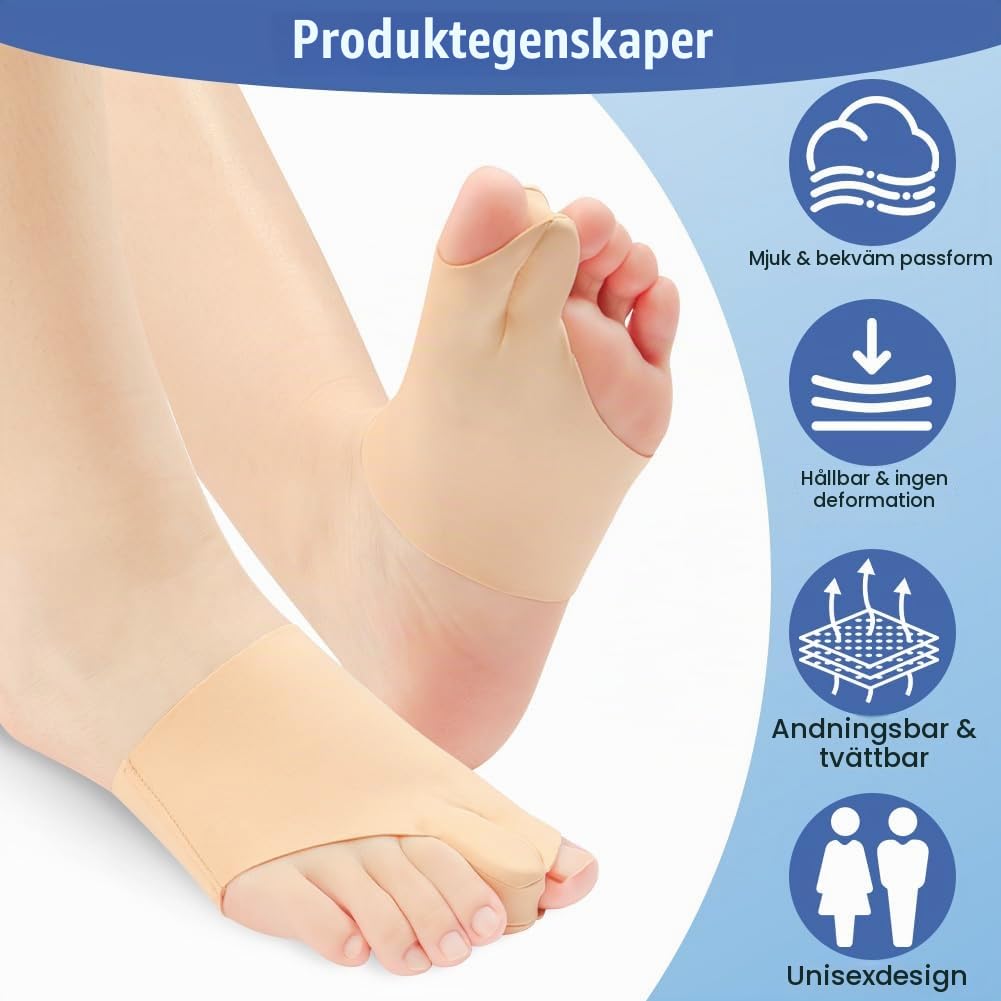 Detalle de AOOSA hallux valgus-tåskydd med silikonkudde, hudfärgat, 1 par