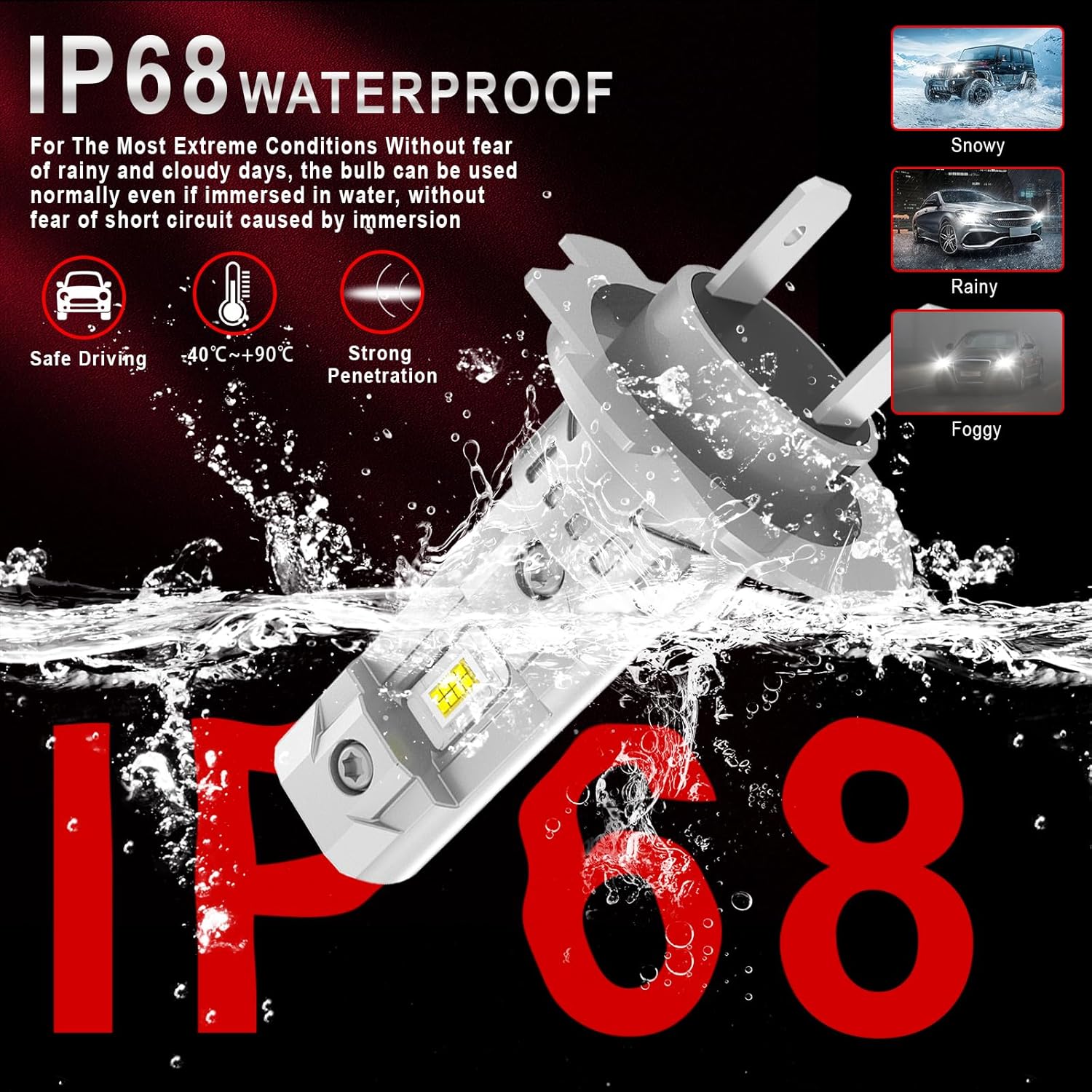 Thumbnail 6 de H7 LED Headlight Bulb 6500K, 100W