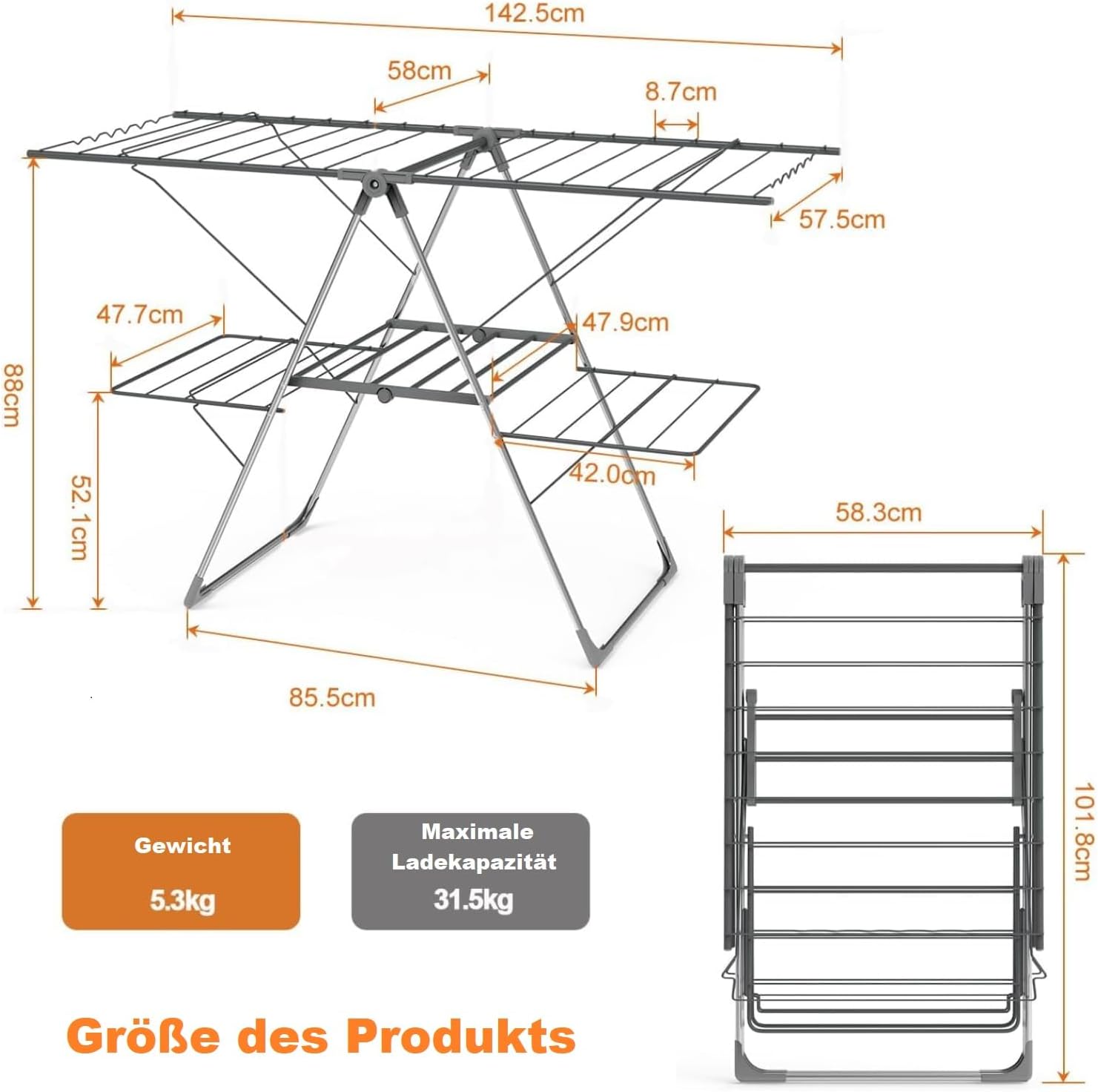 Thumbnail 7 de Innotic Tendedero Plegable Vertical 🧺 – Ideal para Espacios pequeños