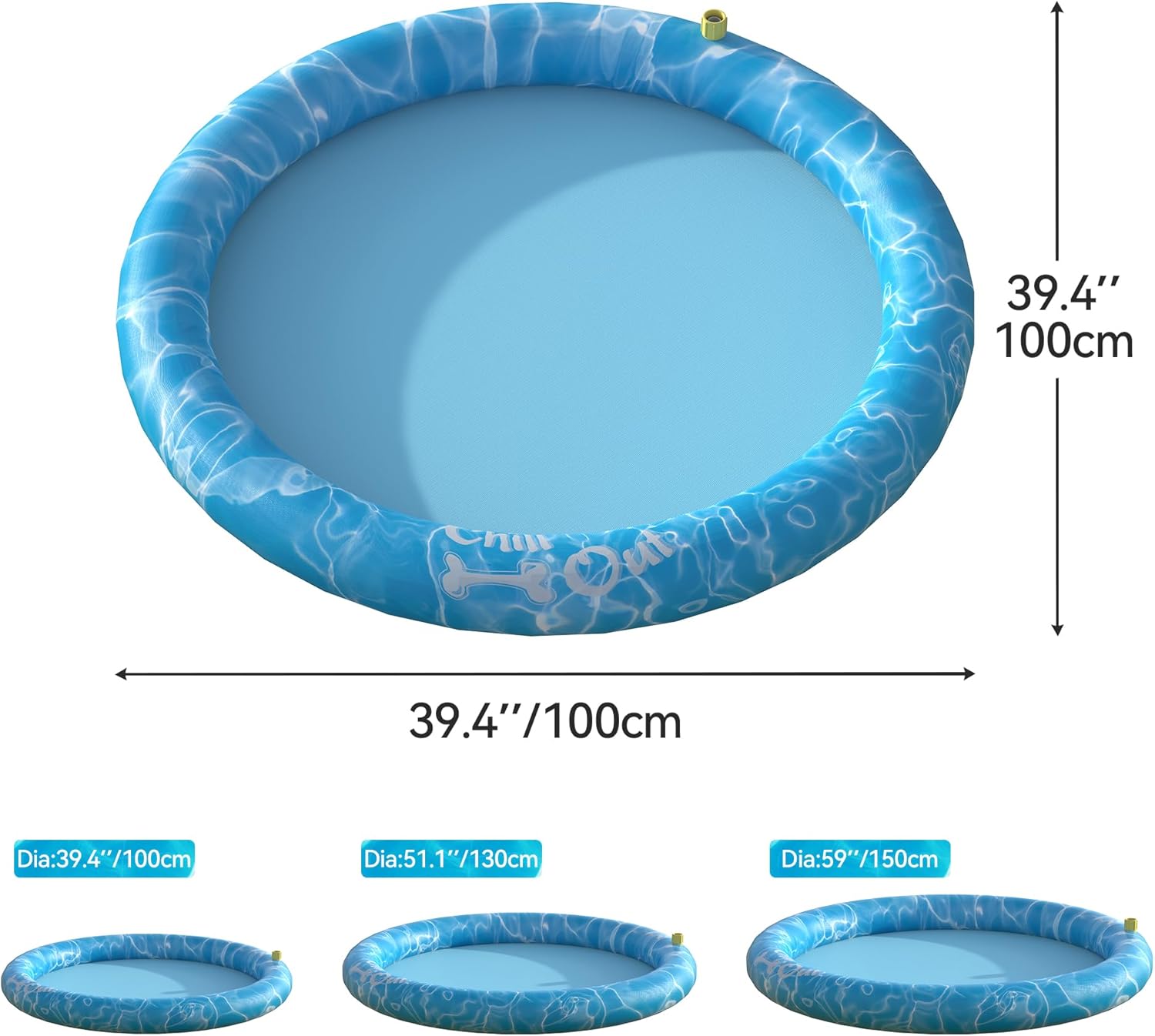 Thumbnail 6 de ALL FOR PAWS Large Sprinkler Pad Mat (100cm) – Outdoor Dog Cooling Splash Pad
