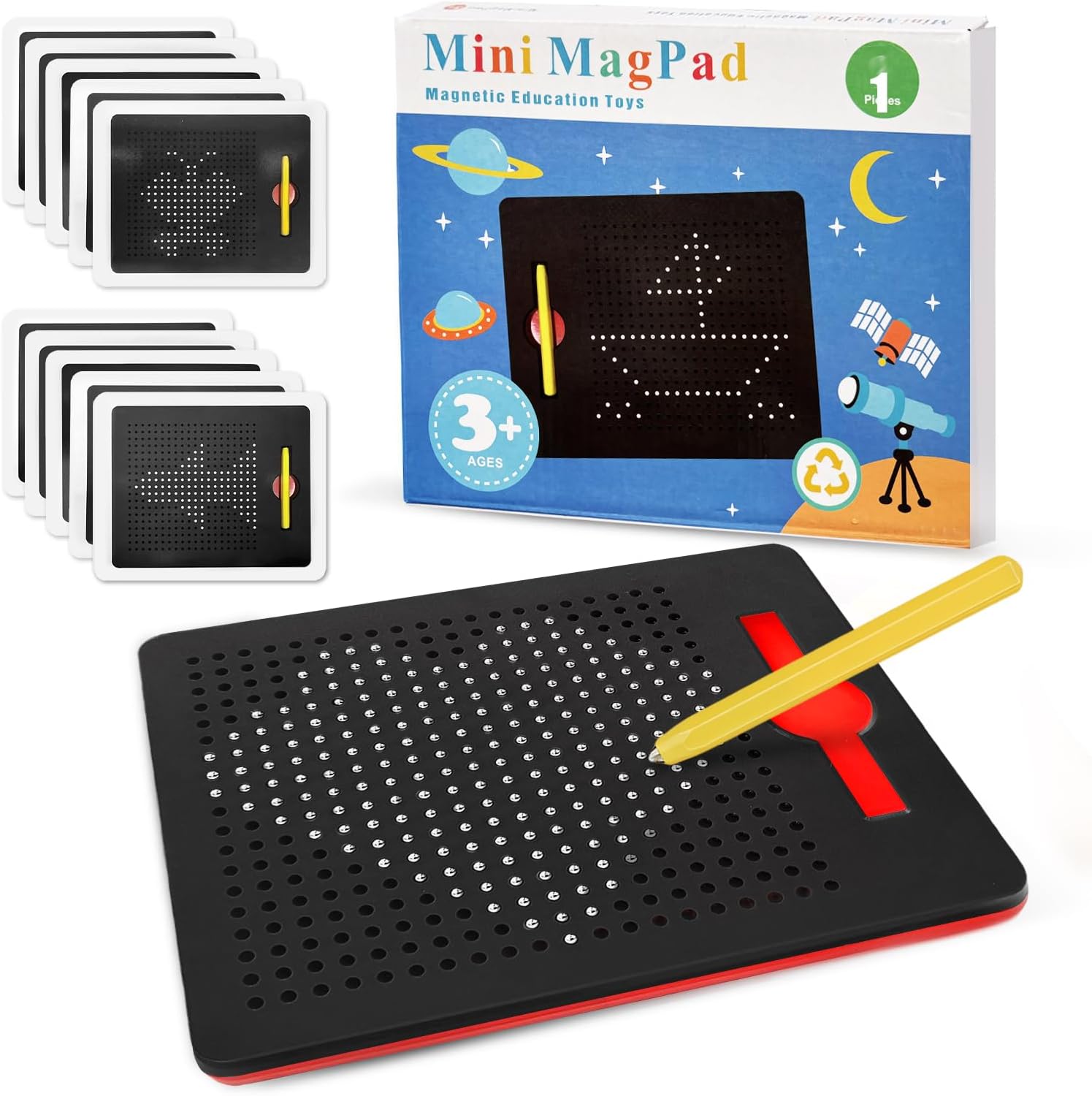 AMFUN Tavolo da Disegno Magnetico: lavagna magnetica portatile per bambini dai 3 anni (Nero)