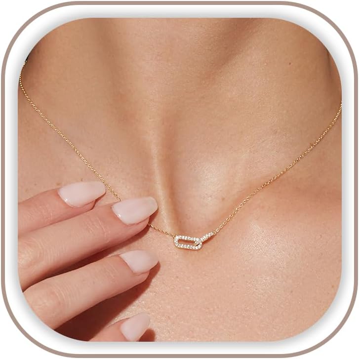 Detalle de Freekiss Paperclip Pendant Necklace 14K Gold-Plated