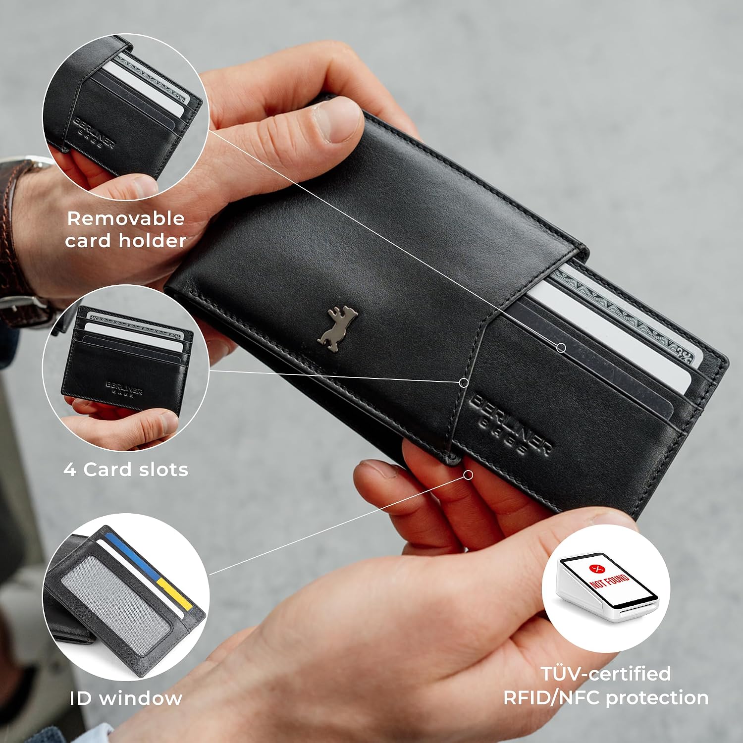 Thumbnail 4 de Berliner Bags Kiel portefeuille cuir 11,5 cm đź‘›