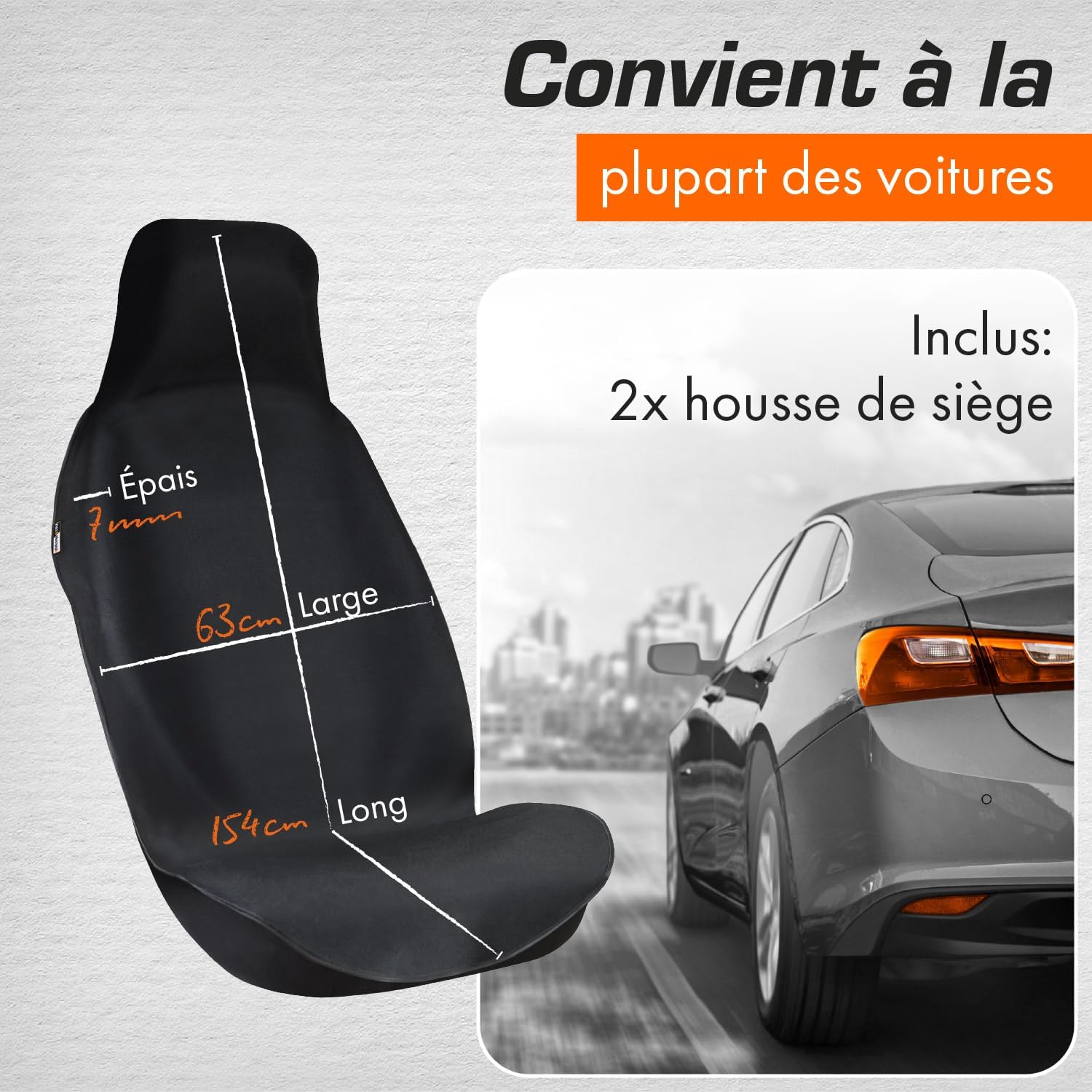 Thumbnail 4 de upgrade4cars Housse de siège universelle Noir