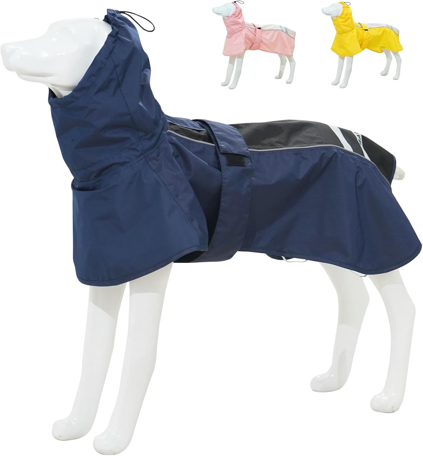 Thumbnail 6 de Waterproof Dog Raincoat with Reflective Strip and Leash Hole (Pink & White) – S (4–6kg)