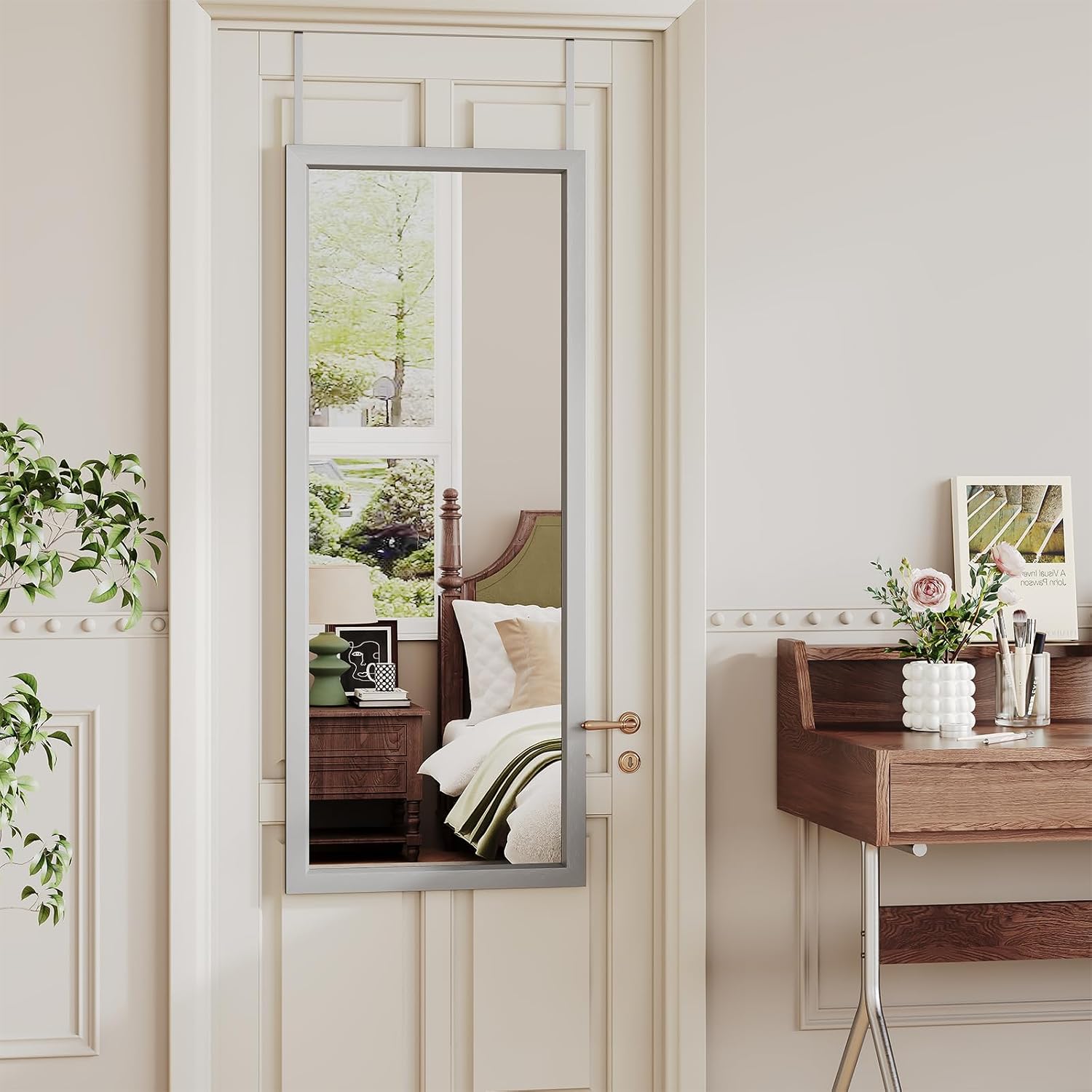 Thumbnail 6 de Dripex Over Door Mirror Full Length 110 x 45cm — Silver, Versatile Mounting