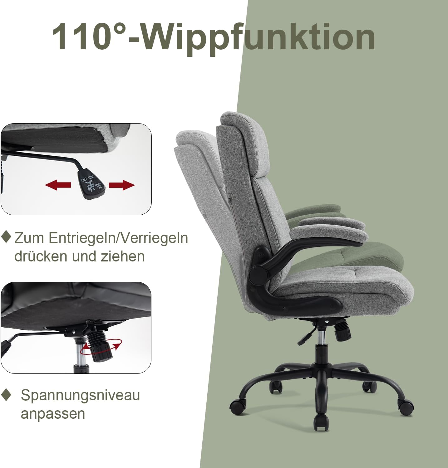 Thumbnail 6 de CASTLOVE Ergonomischer Bürostuhl 150 kg