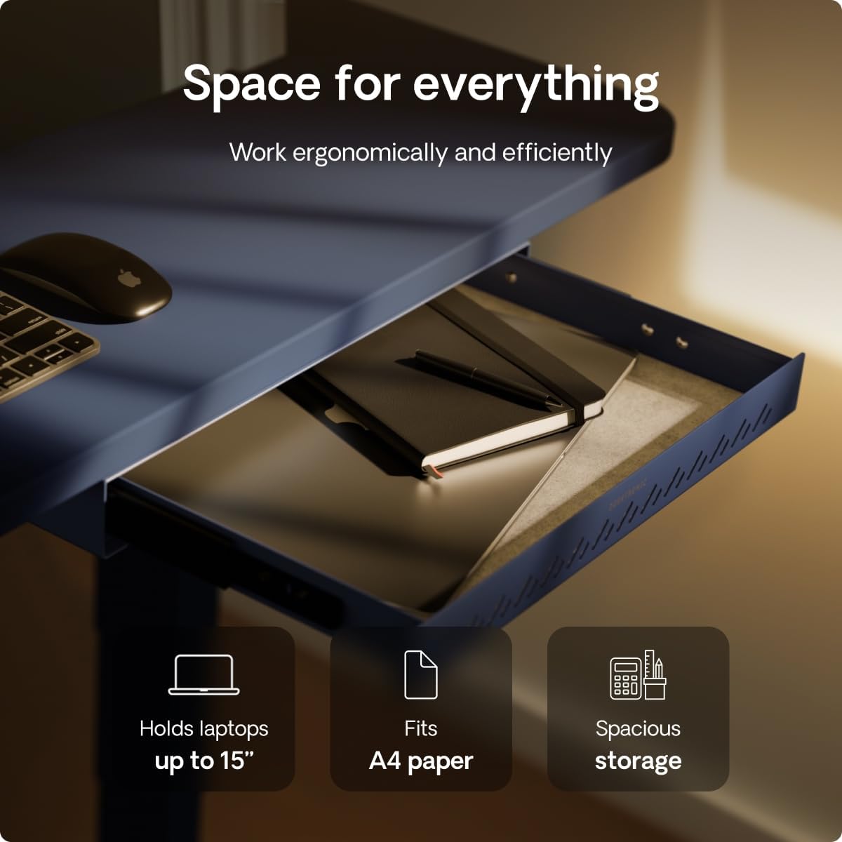 Thumbnail 6 de Desktronic Desk Drawer: Hidden Under-Desk Organisation in Dark Blue