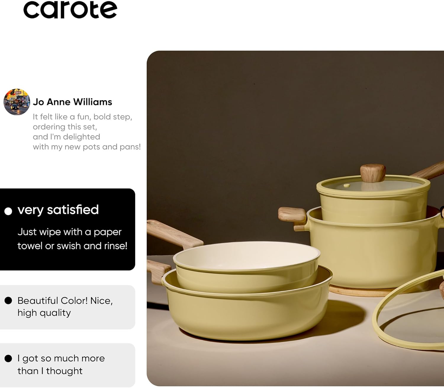 Thumbnail 5 de CAROTE 24-Piece Ceramic Nonstick Cookware Set with Knife Set