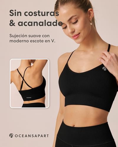 Detalle 2 de Brassière OCEANSAPART Maya sport L noir ⚙