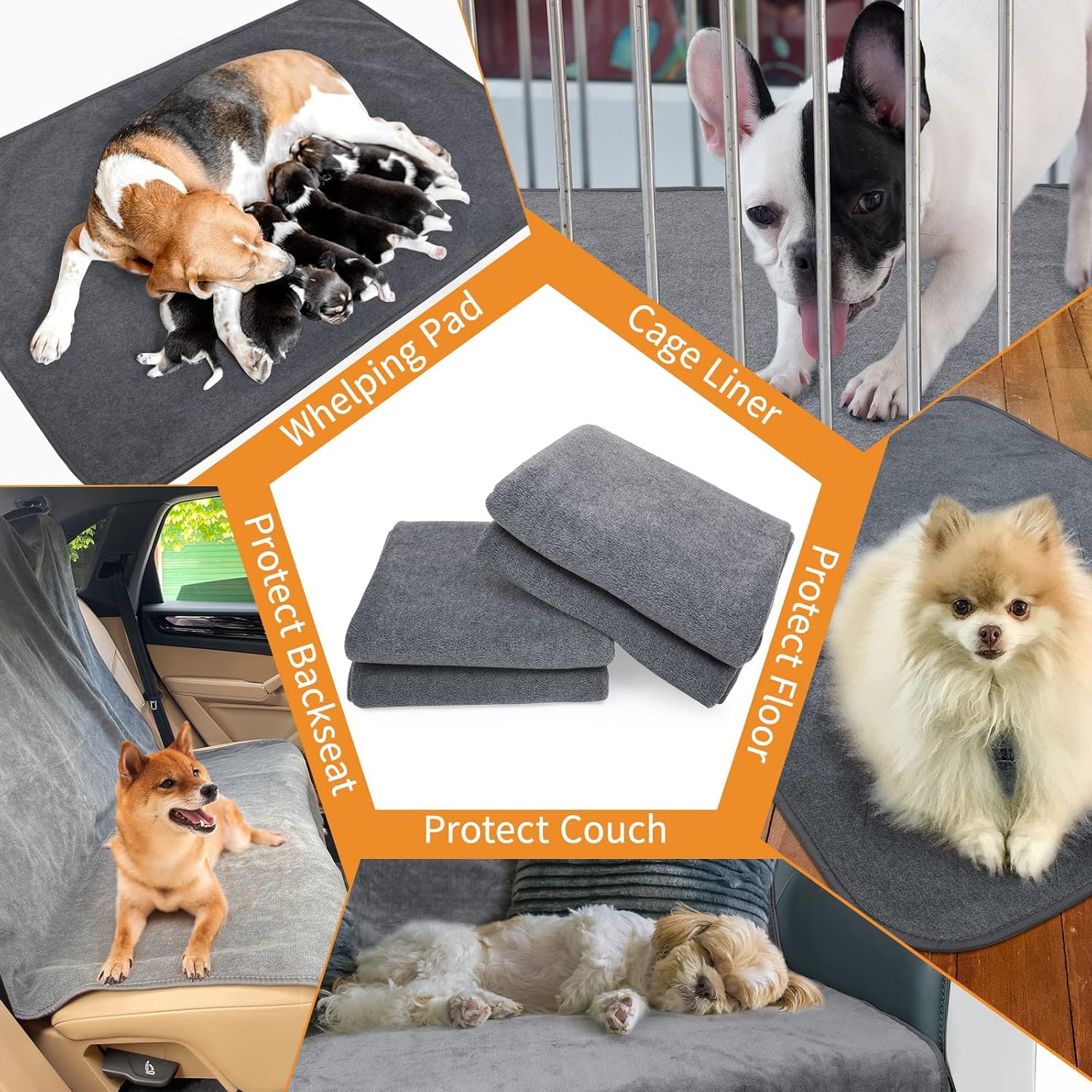 Detalle de Washable pee pads 46x61 4 pack