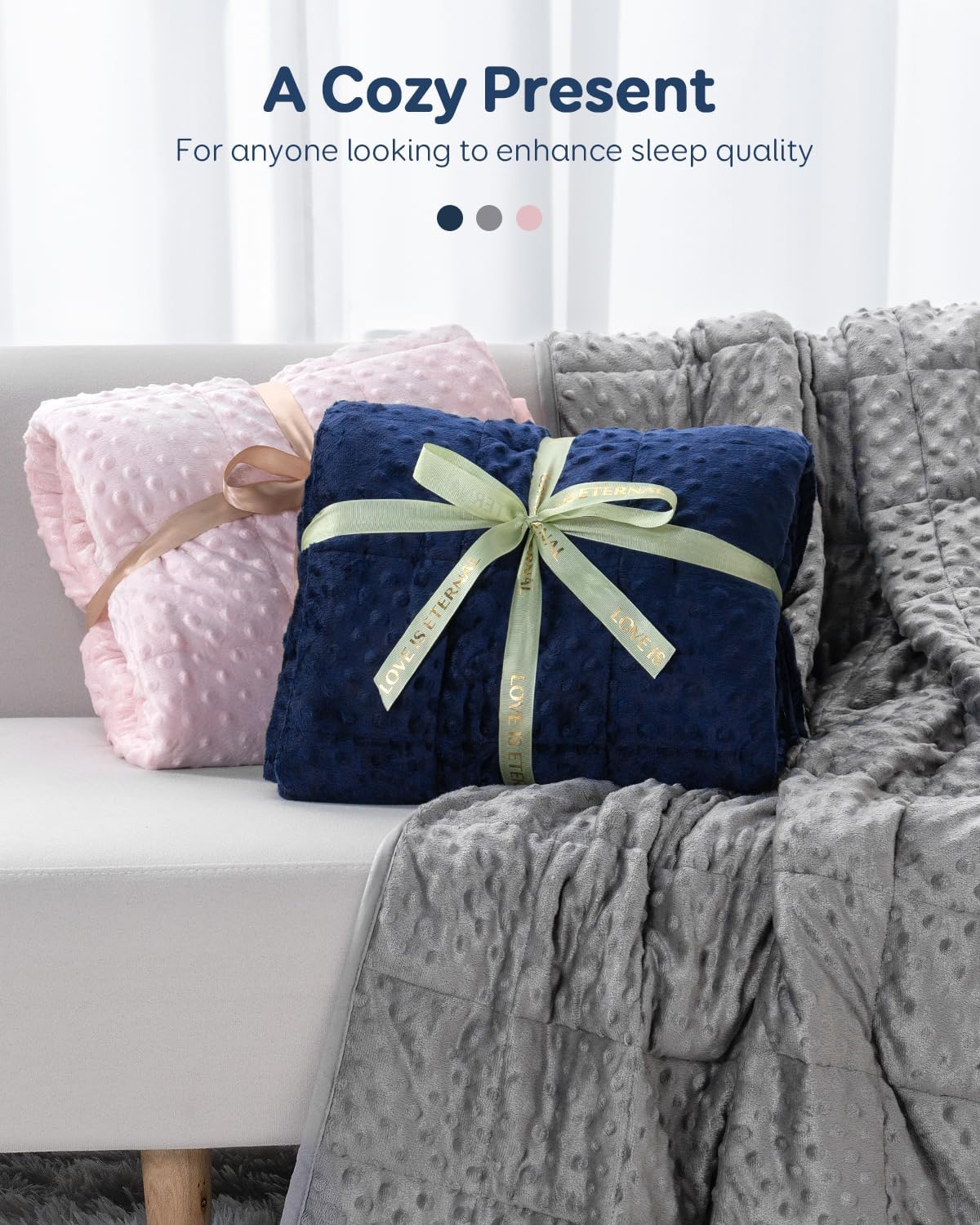 Thumbnail 6 de Kivik 15 lb Weighted Blanket, 60" x 80", Reversible Minky and Microfiber