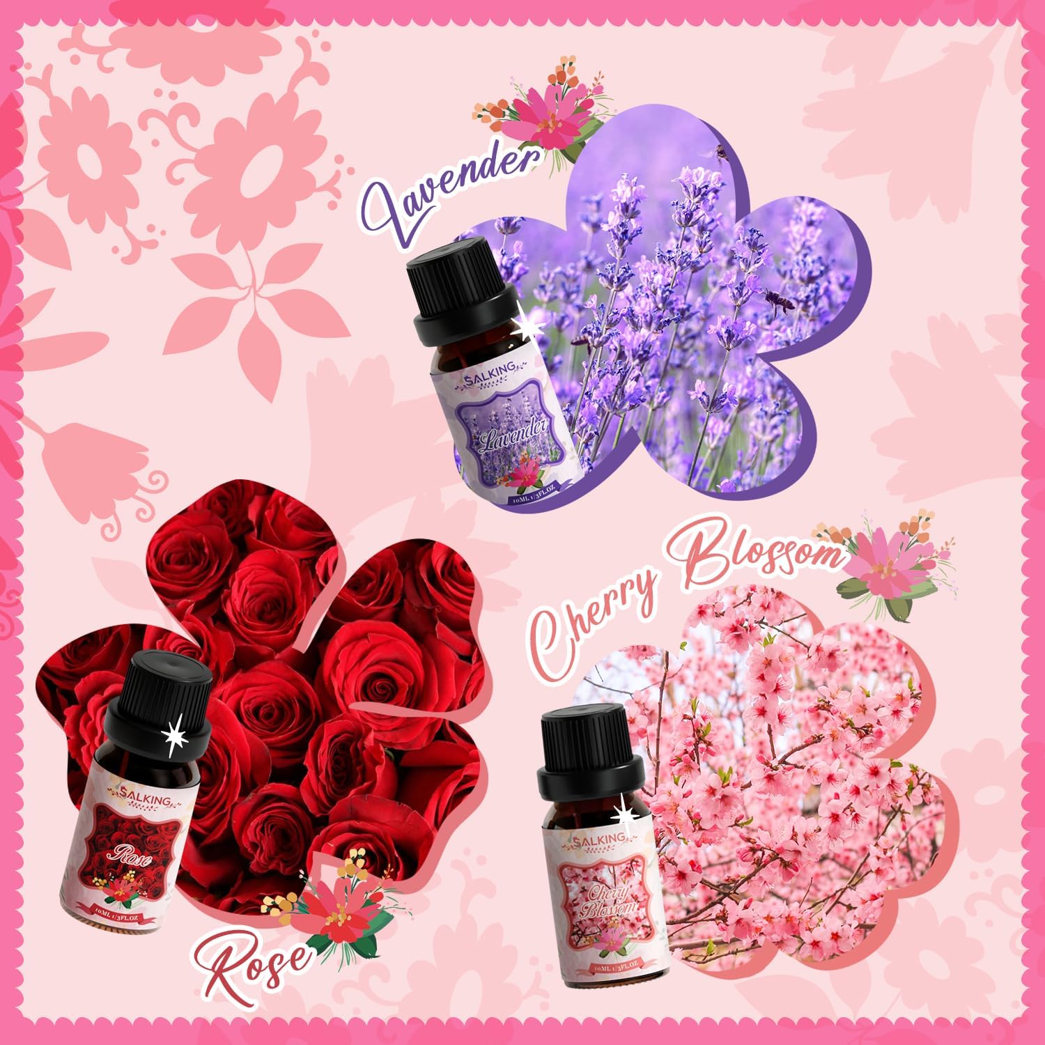 Thumbnail 2 de SALKING Floral Essential Oils Gift Set (Lavender, Rose, Cherry Blossom, Ylang Ylang, Gardenia, Chamomile)