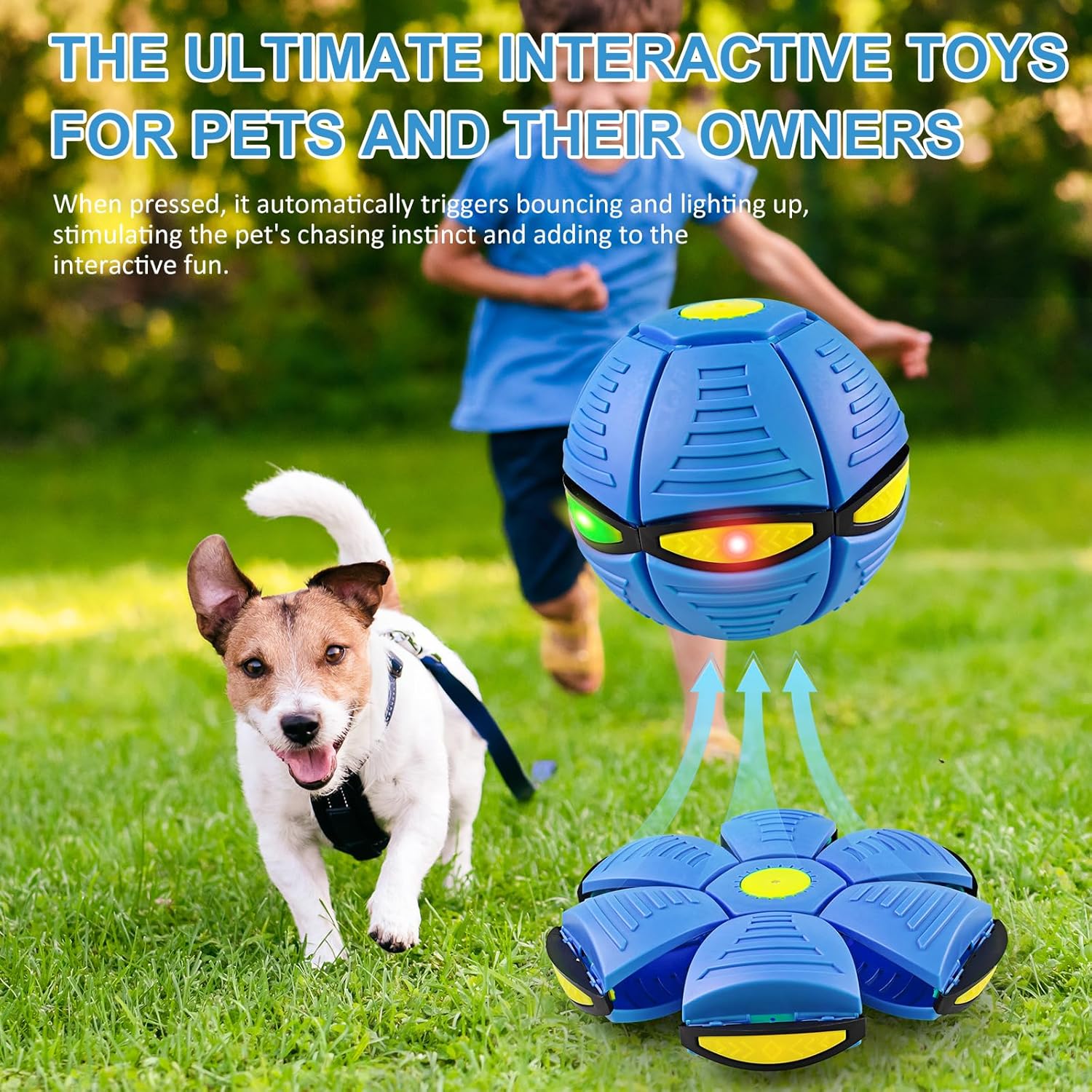 Thumbnail 1 de Kikkavo Magic Bouncing Ball 6-Light Dual Form (Blue) – Pop-Up Flying Saucer Metaball Transforming Design