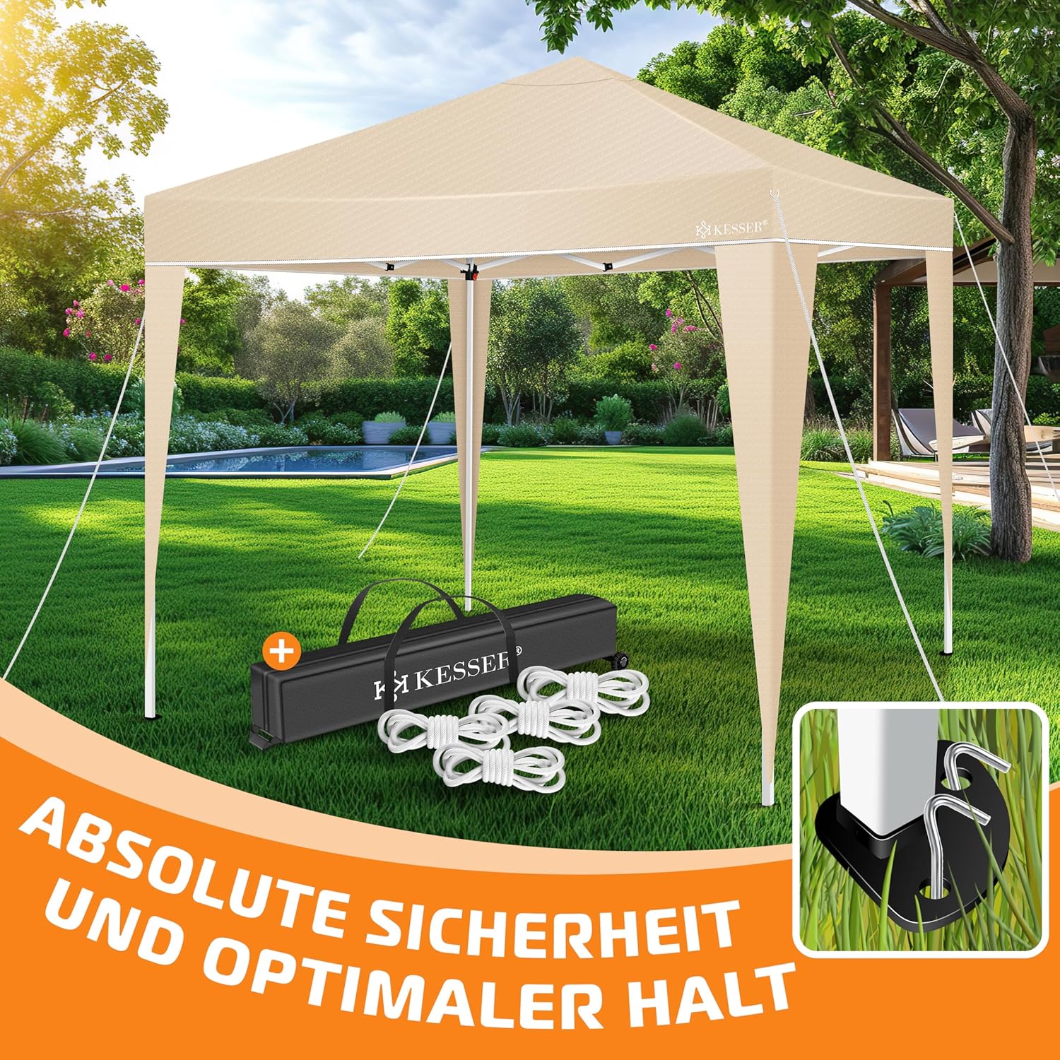 Thumbnail 2 de KESSER Pavillon Faltpavillon 3x3m – stabil, UV-schutz & mobil