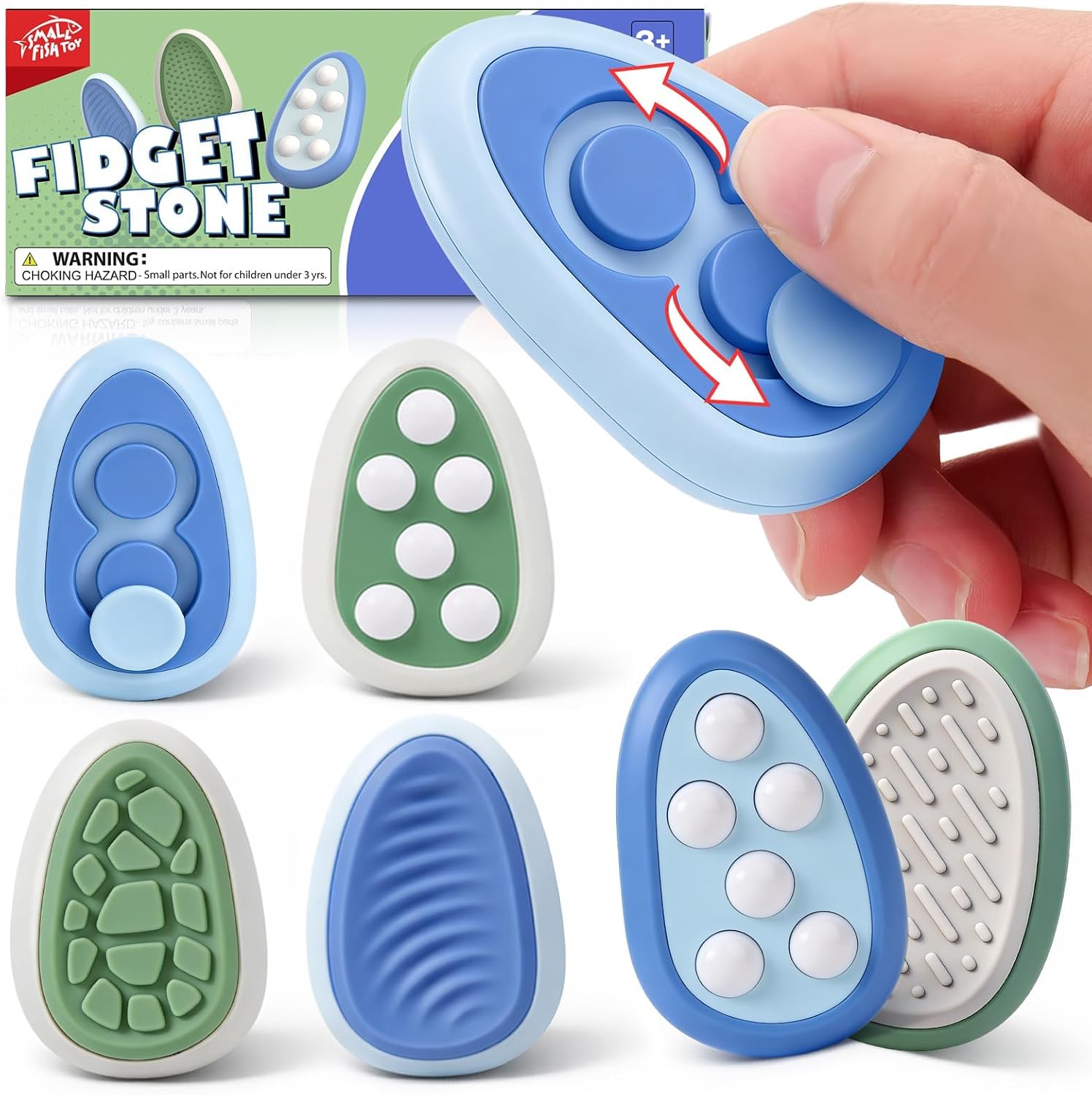 Detalle de SMALL FISH 4-in-1 Sensory Fidget Toys, 4-Piece Set for Quiet Focus