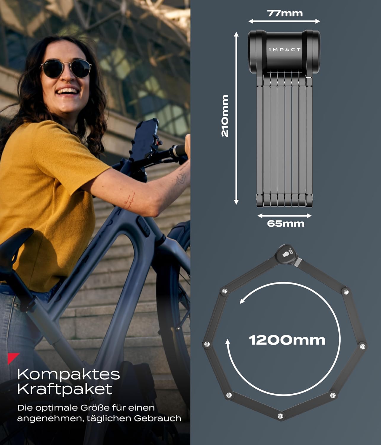 Detalle 2 de IMPACT FlexLock 15 Faltschloss mit Sicherheitslevel 15 und bis 1,5 Tonnen Zugkraft
