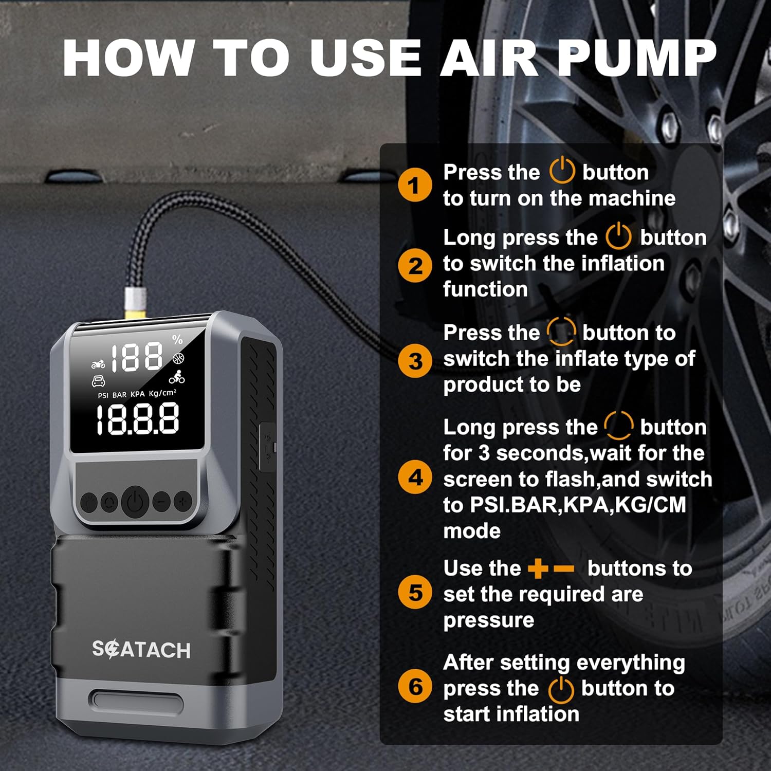 Thumbnail 3 de Jump Starter with Air Compressor 6000A