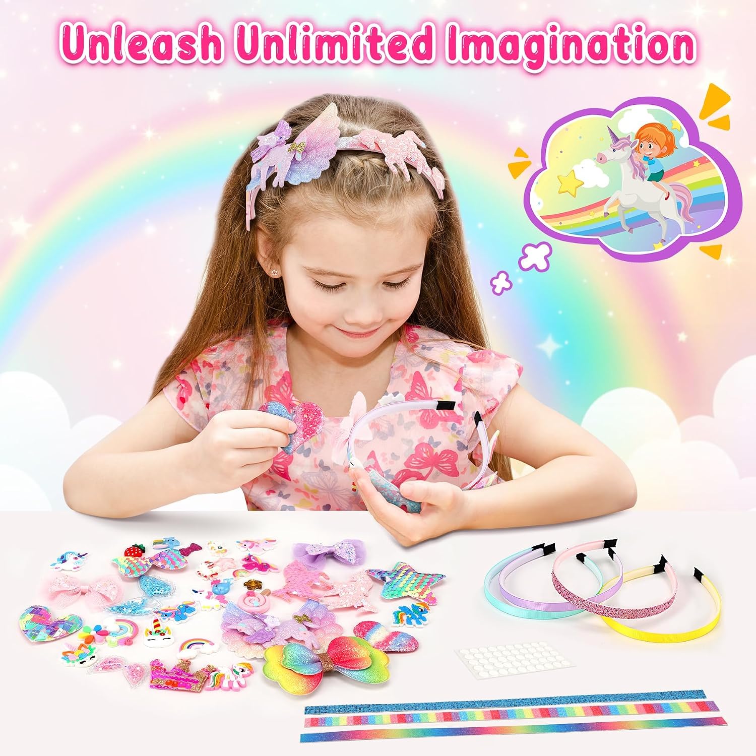 Thumbnail 4 de Pourbibi Unicorn Headband Making Kit for Kids 🎀
