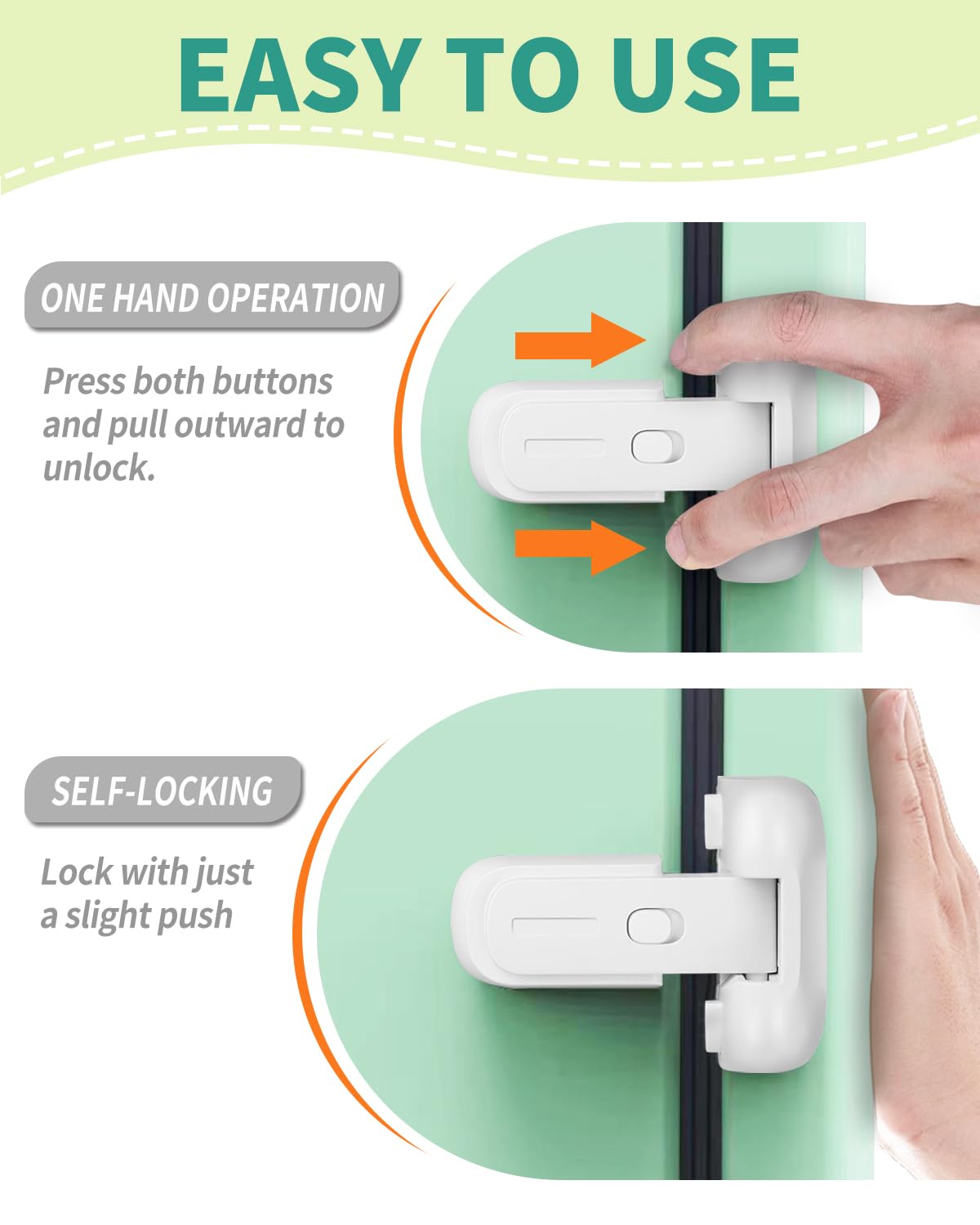 Detalle 2 de Qinzcp Refrigerator Safety Lock, ABS